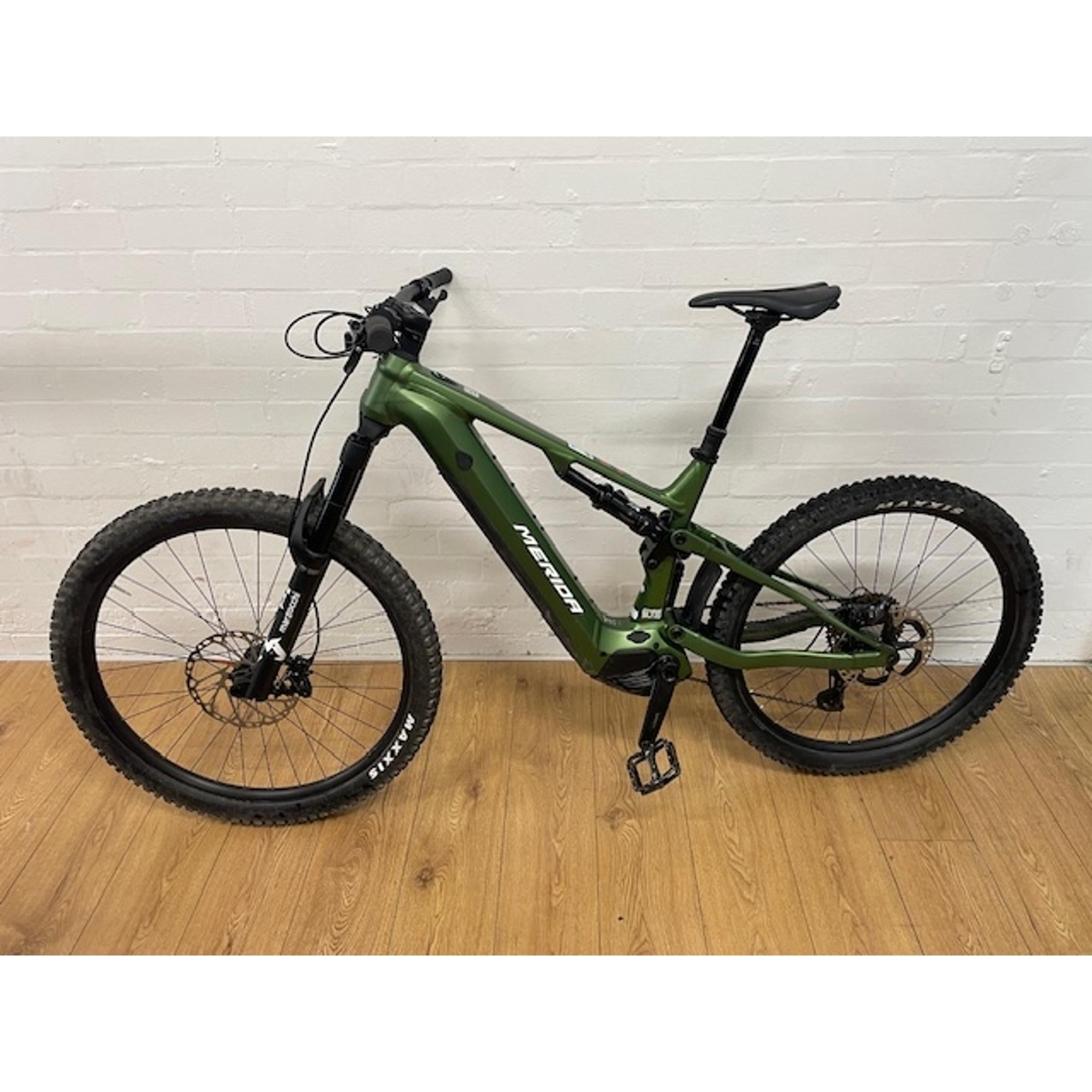 EX-DEMO Merida eOne-Sixty 675 Electric Dual Suspension Mountain Bike Silk Fog Green/White (Large)