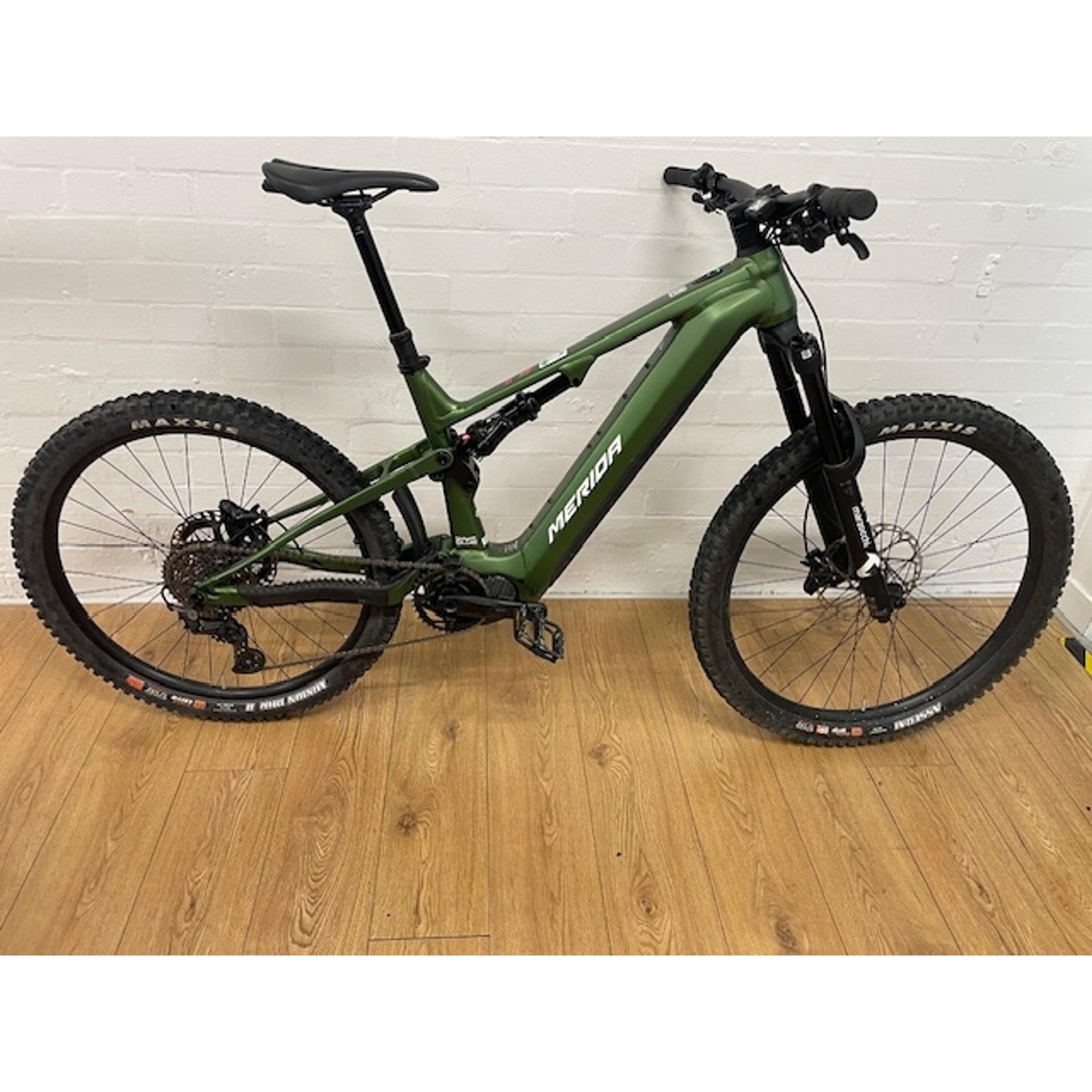 EX-DEMO Merida eOne-Sixty 675 Electric Dual Suspension Mountain Bike Silk Fog Green/White (Large)
