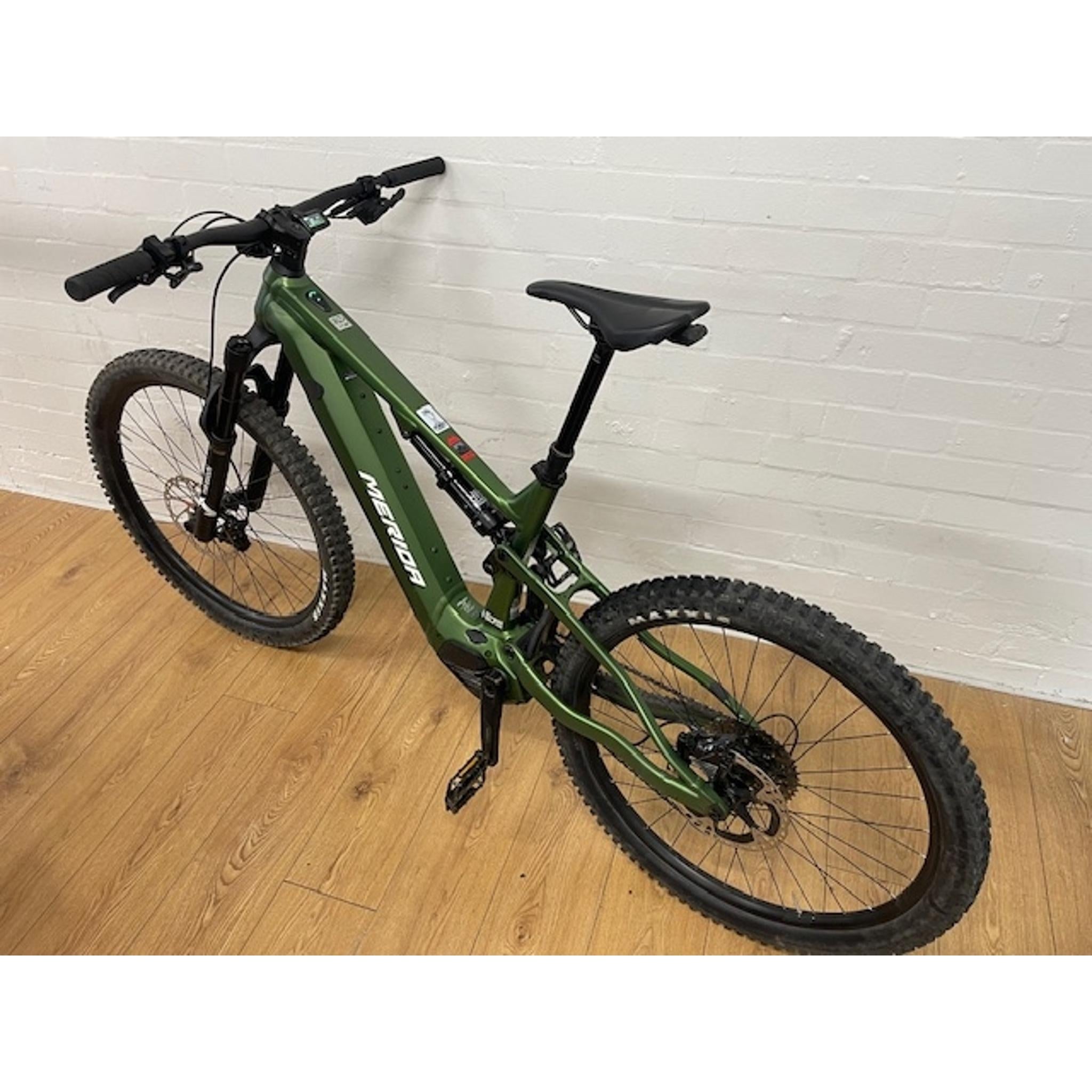 EX-DEMO Merida eOne-Sixty 675 Electric Dual Suspension Mountain Bike Silk Fog Green/White (Large)