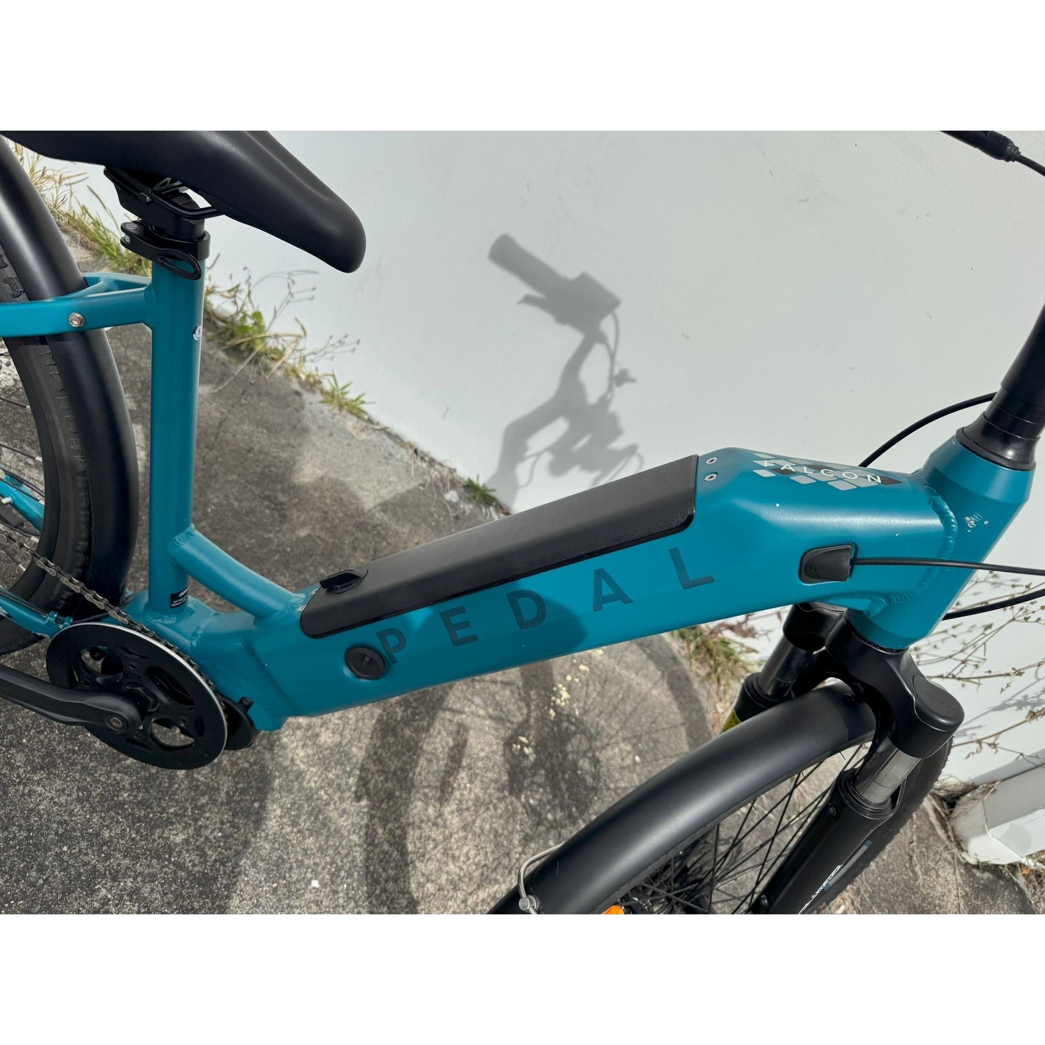 EX-DEMO Pedal Falcon 700c 375Wh Step Through Electric Hybrid Bike Teal (Womens Small)