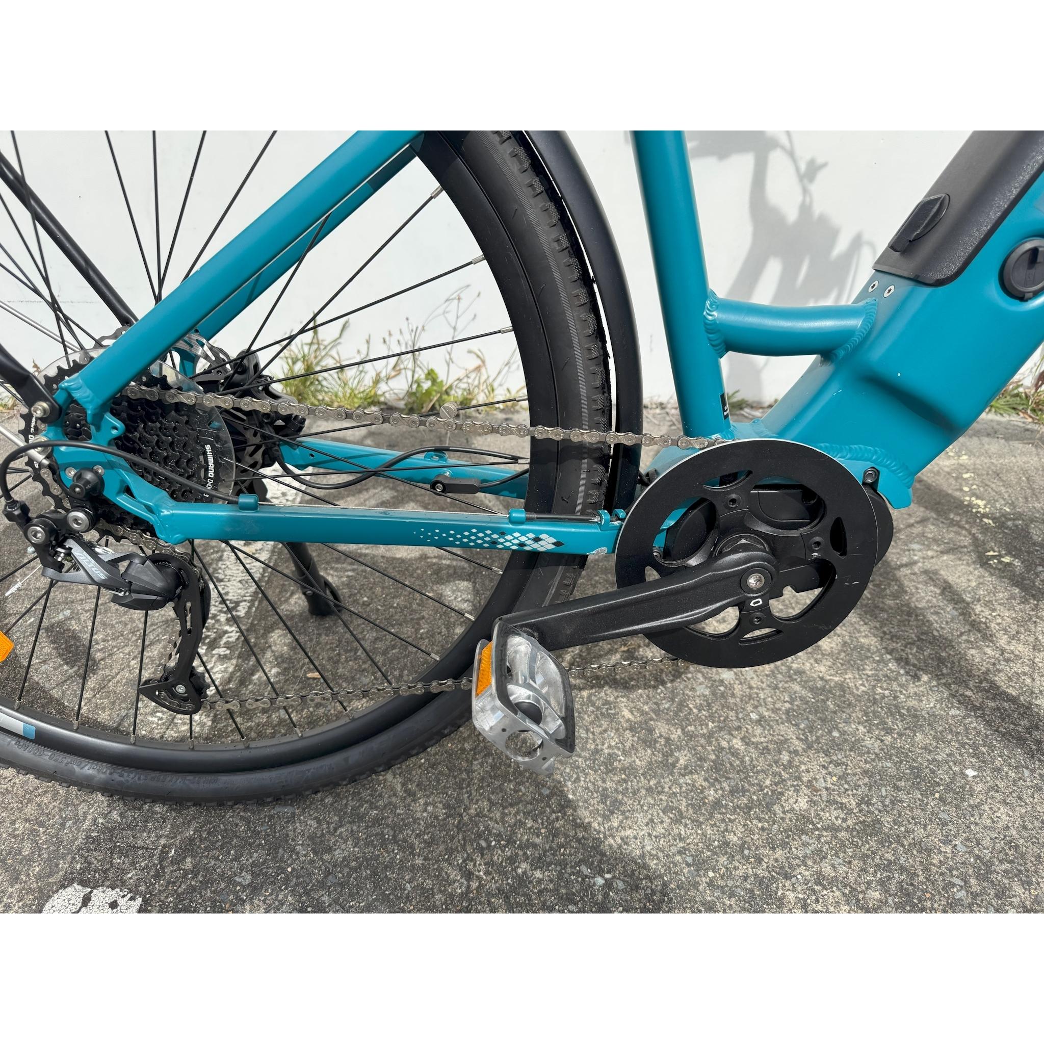 EX-DEMO Pedal Falcon 700c 375Wh Step Through Electric Hybrid Bike Teal (Womens Small)