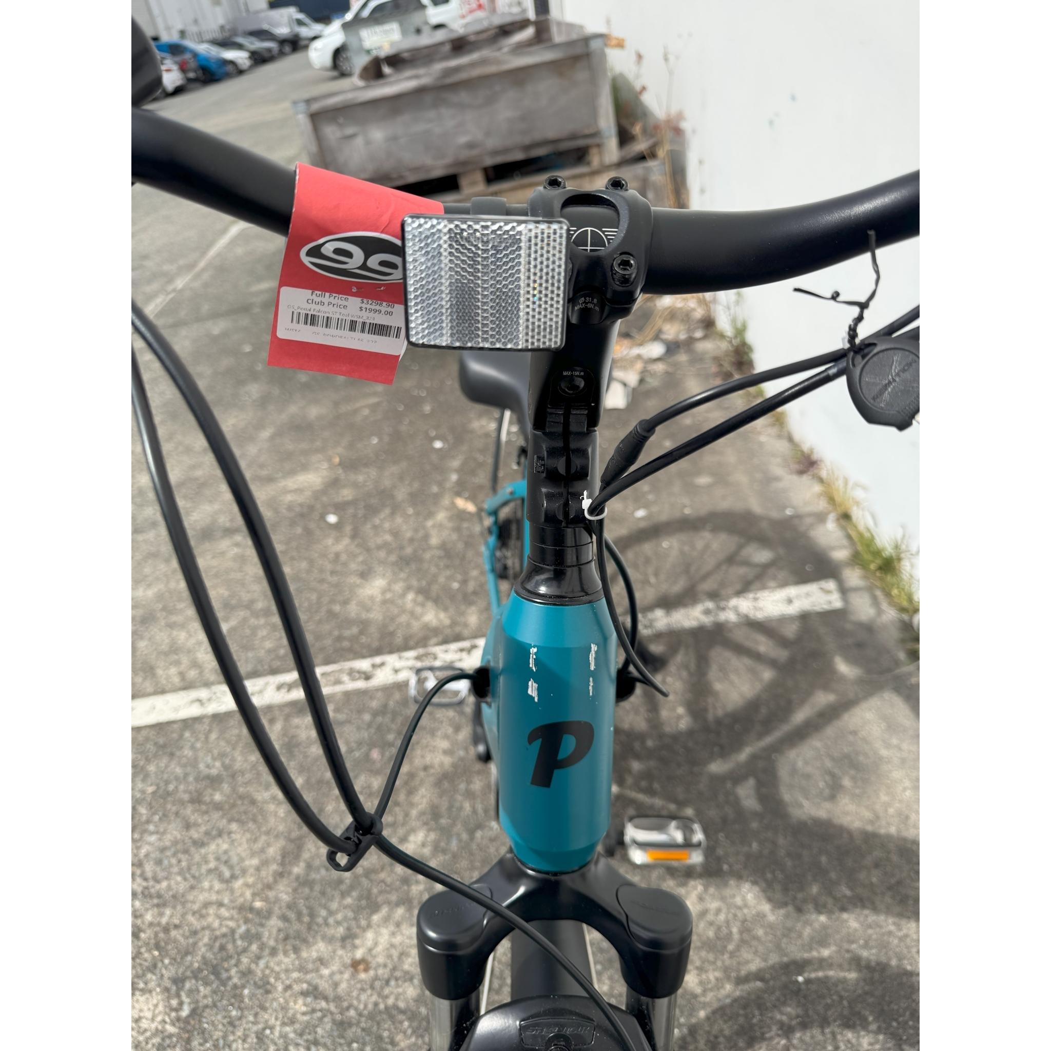 EX-DEMO Pedal Falcon 700c 375Wh Step Through Electric Hybrid Bike Teal (Womens Small)