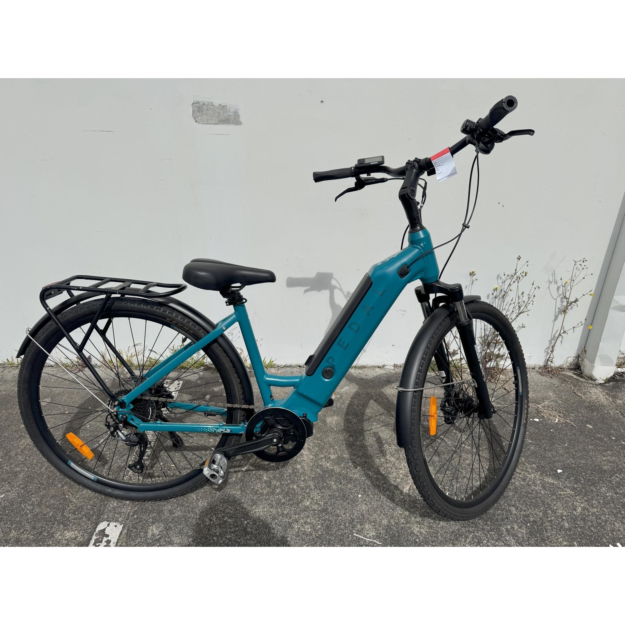 EX-DEMO Pedal Falcon 700c 375Wh Step Through Electric Hybrid Bike Teal (Womens Small)