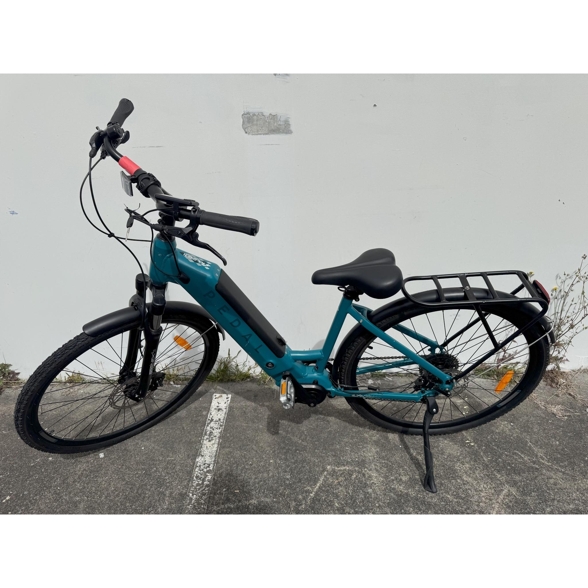 EX-DEMO Pedal Falcon 700c 375Wh Step Through Electric Hybrid Bike Teal (Womens Small)