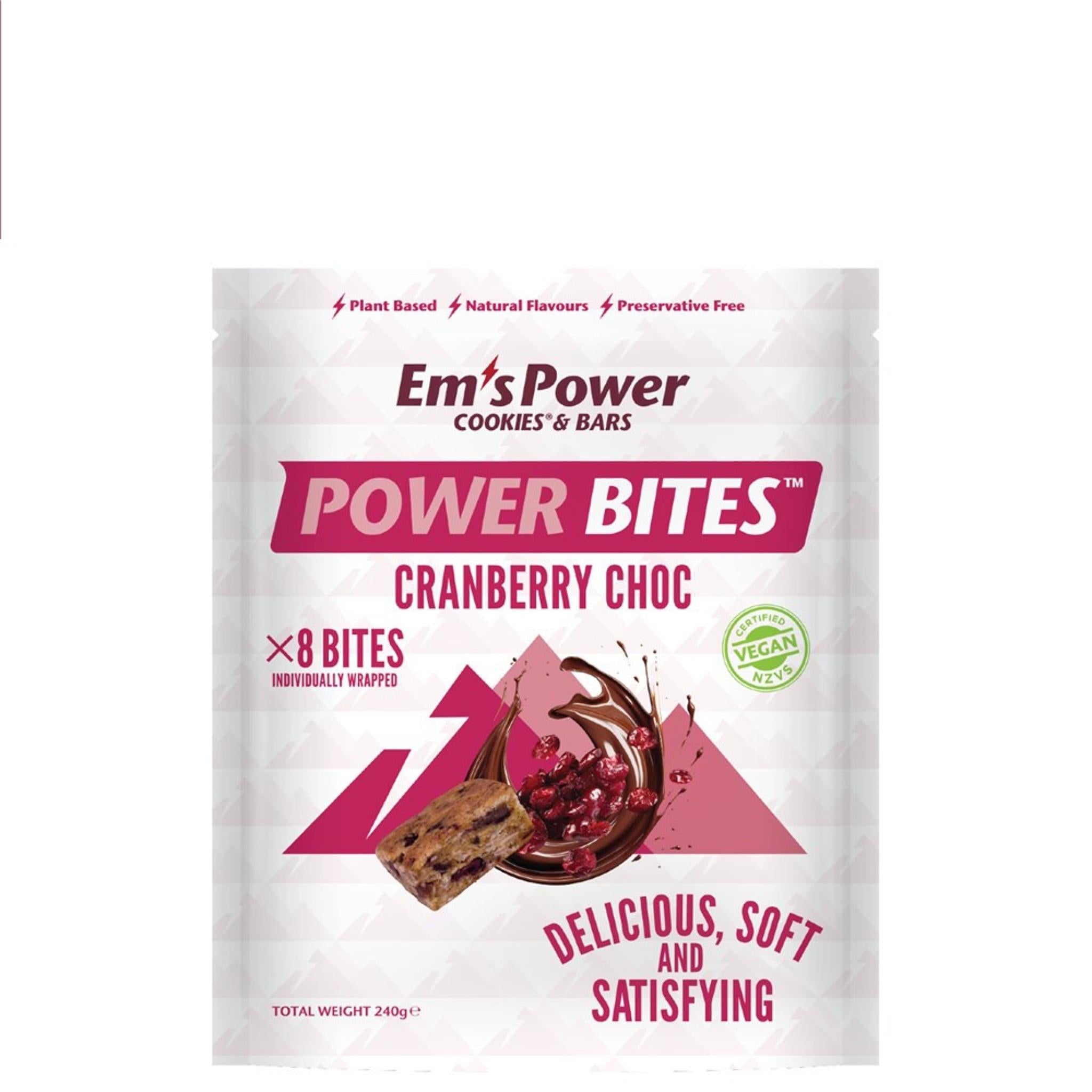 Em's Power Bites Cranberry Chocolate Cookies 8 Pack 240g