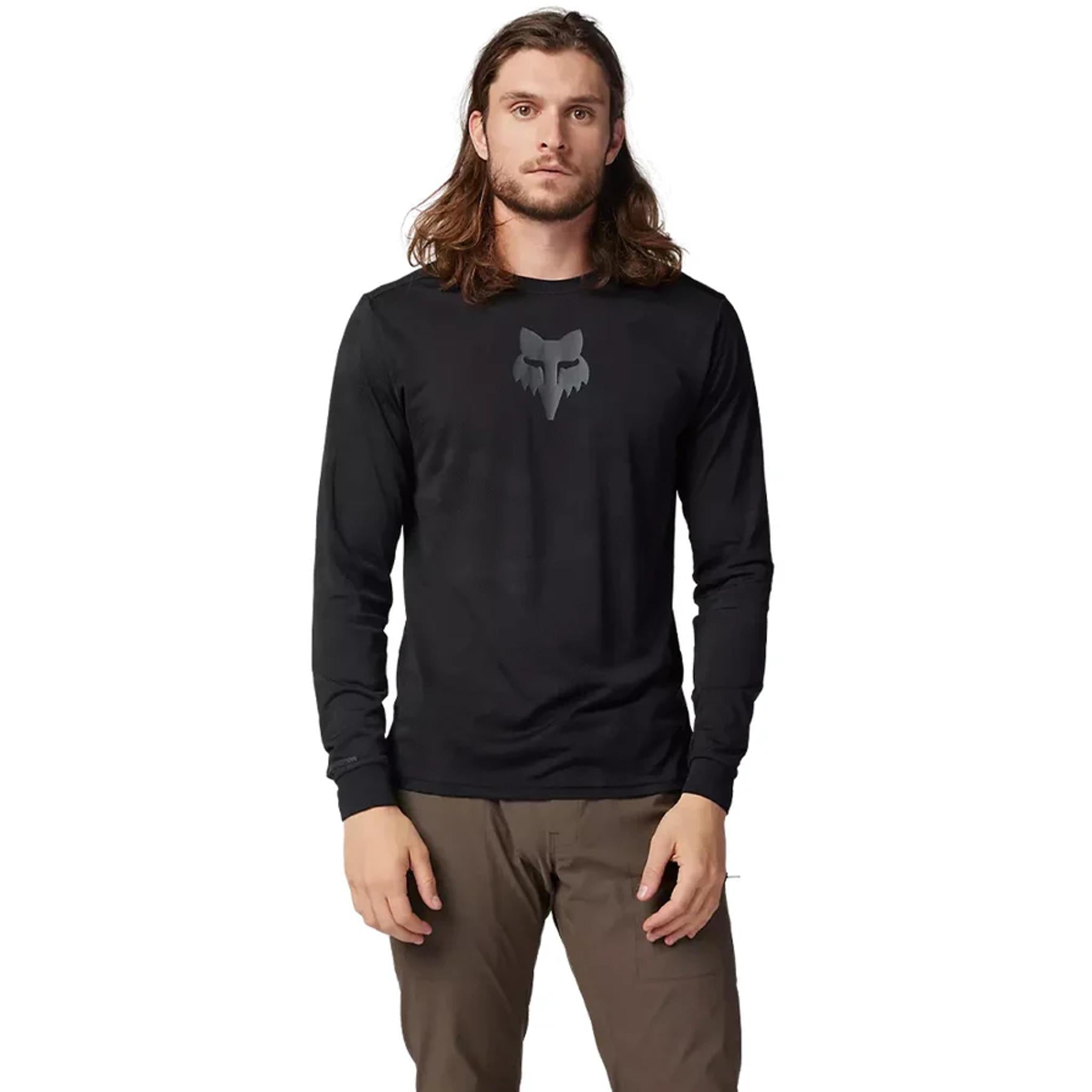 Fox Ranger Tru-Dri Long Sleeve Mens MTB Jersey Black