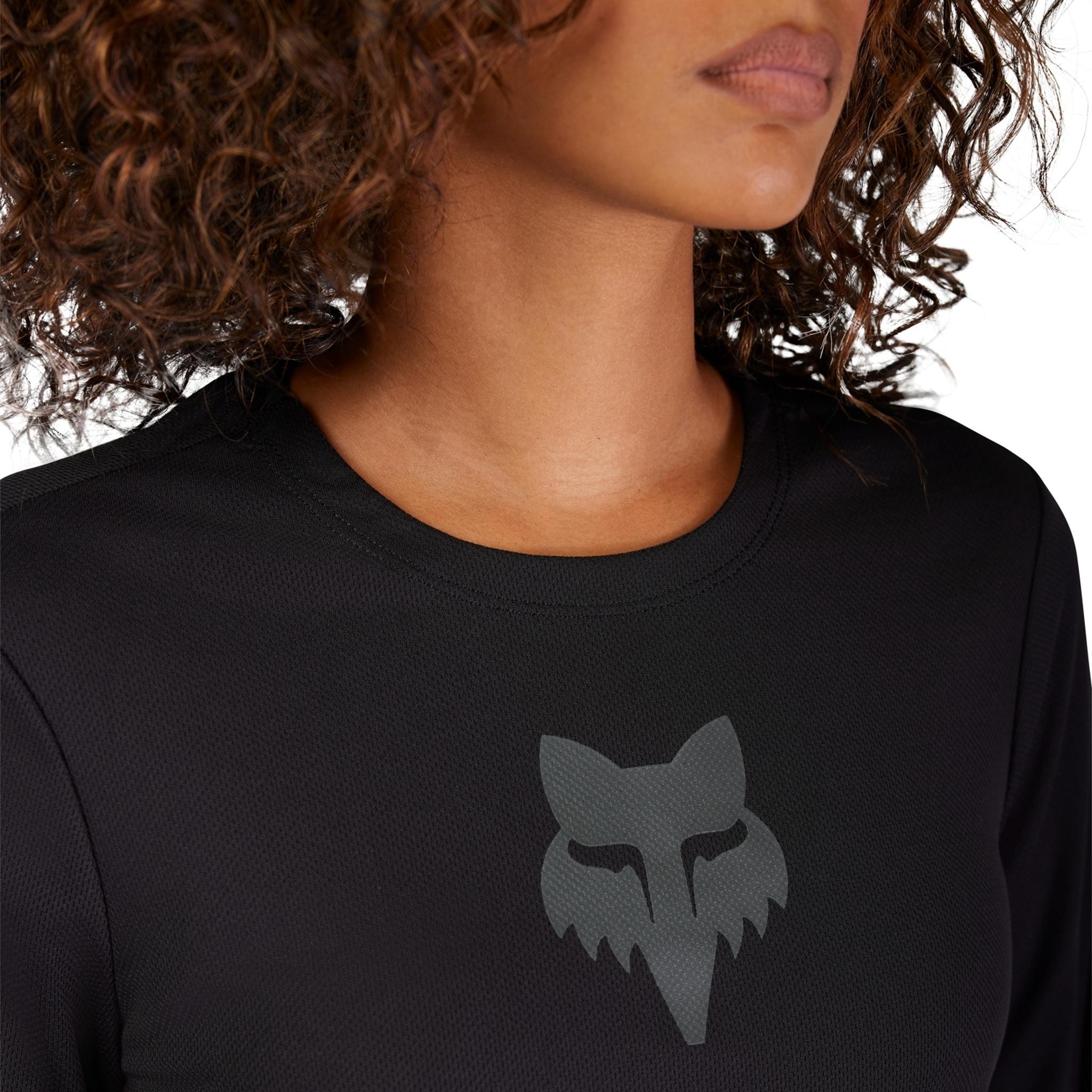 Fox Ranger Womens Long Sleeve MTB Jersey Black/Fox Head