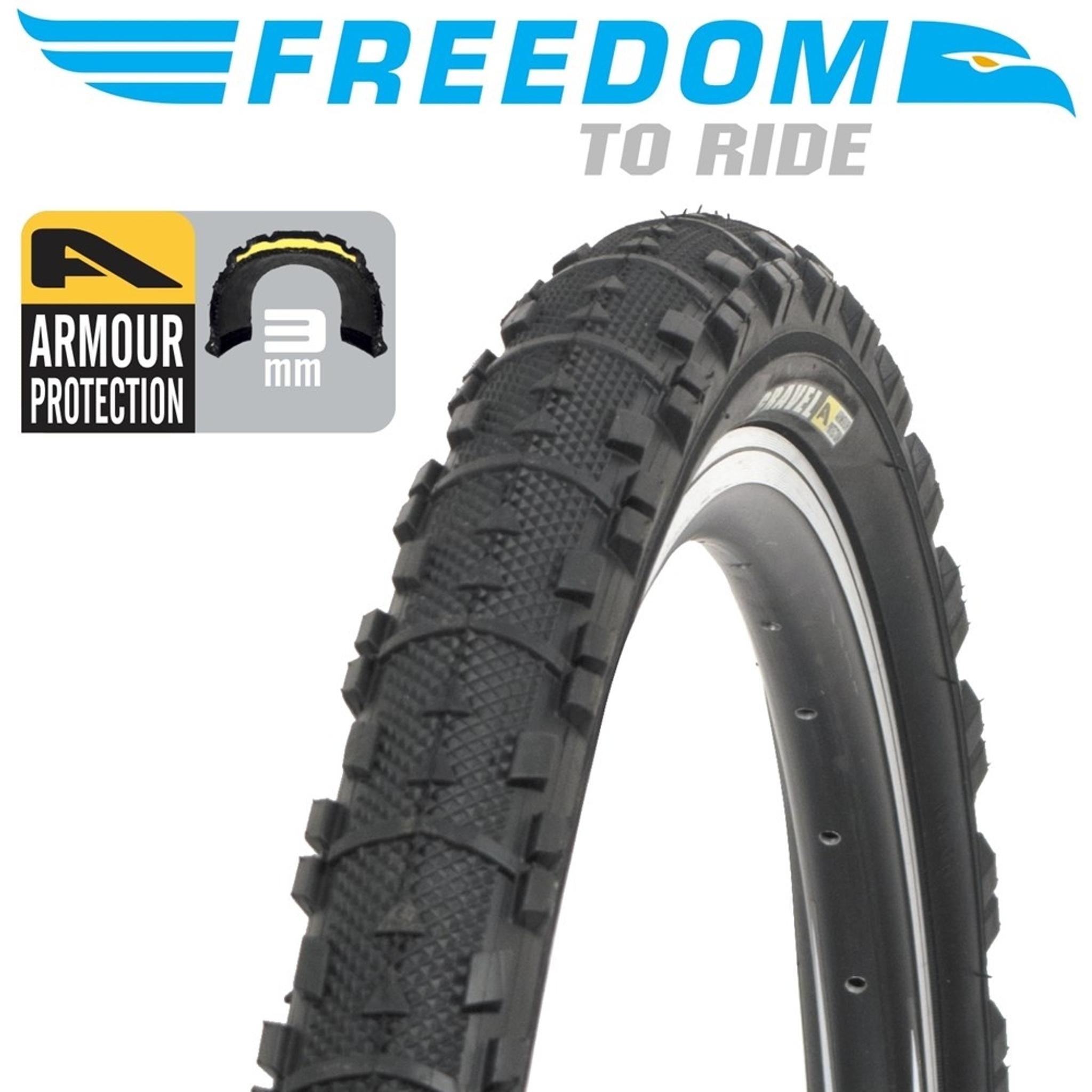 Freedom Armour Protection Wire Bead Gravel Tyre 26 x 1.75'' Black