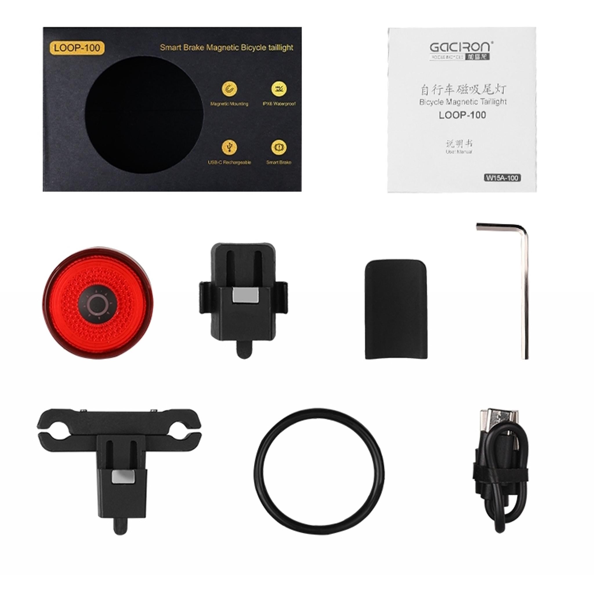 Gaciron 100 LM Smart Brake 100 Lumens Magnetic Rear Light