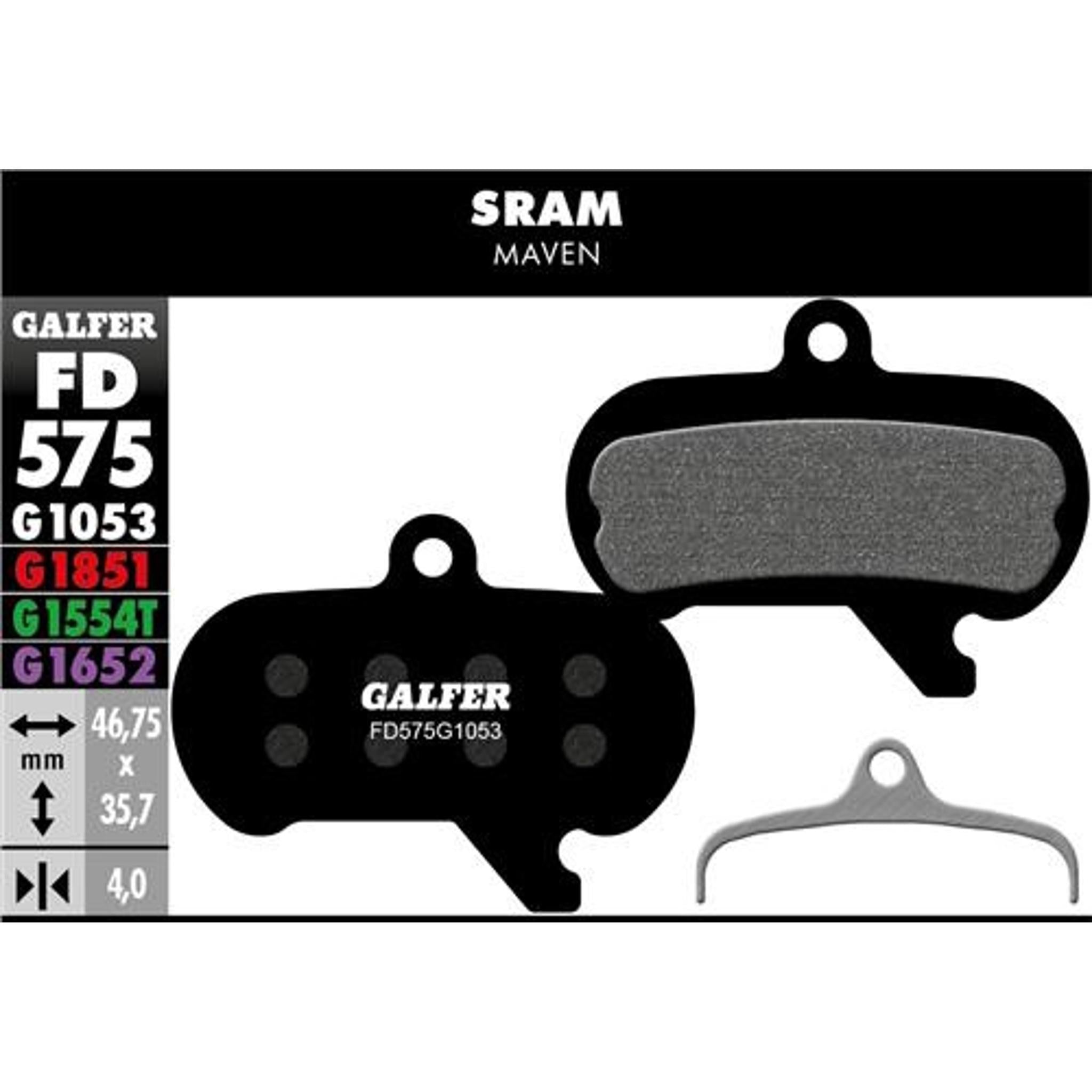 Galfer E-Bike G1053 Standard Hydraulic Disc Brake Pads FD575 SRAM Maven
