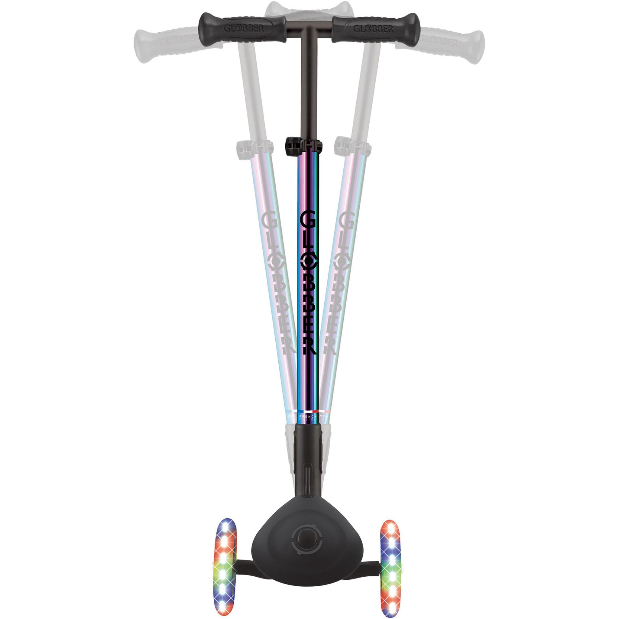 Globber Primo 3-Wheel Foldable Kids Scooter with Lights Neochrome