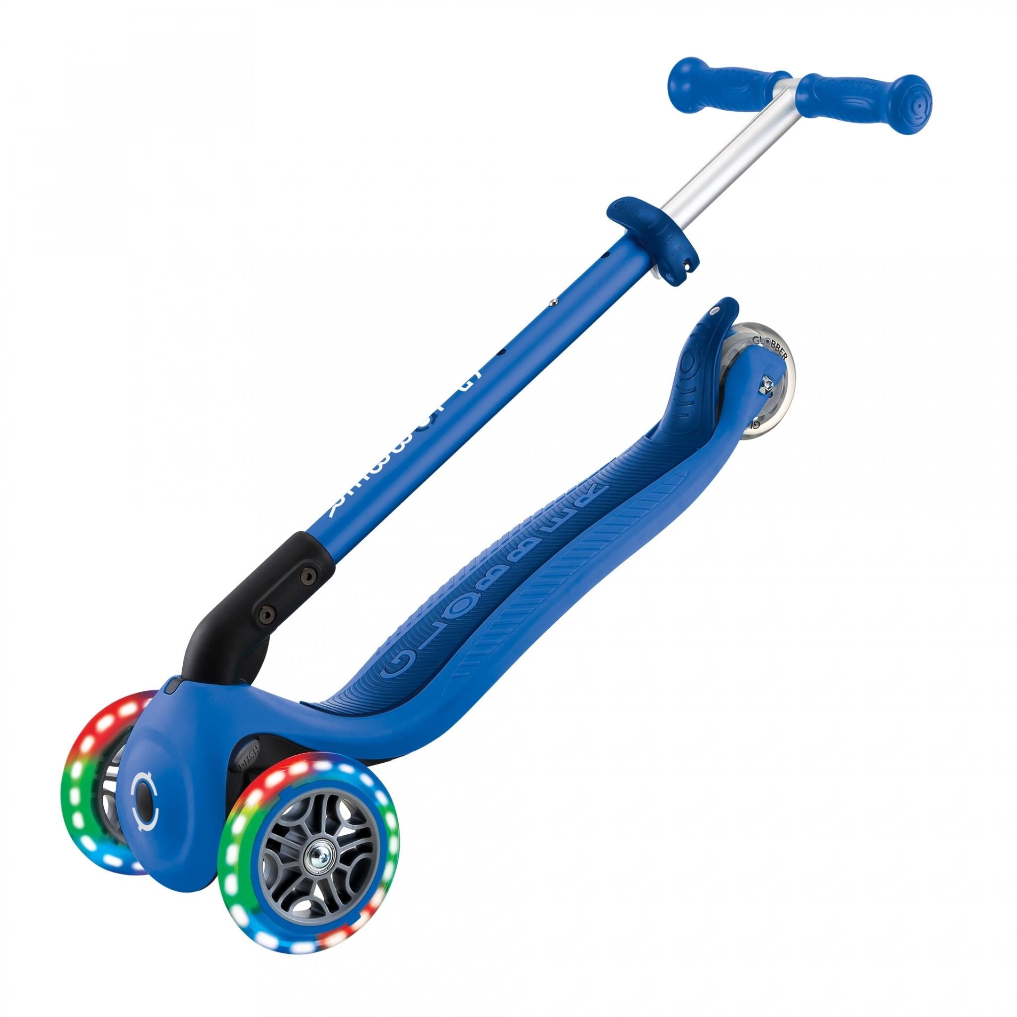 Globber Primo Foldable Lights Kids Scooter Navy Blue/Dark Navy Blue