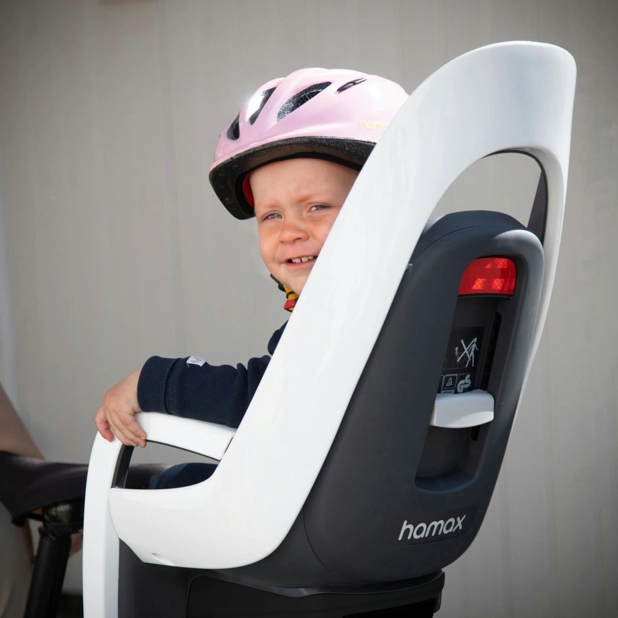 Hamax Caress Rack Mounted Baby Seat with Sprung Carrier Adapter White