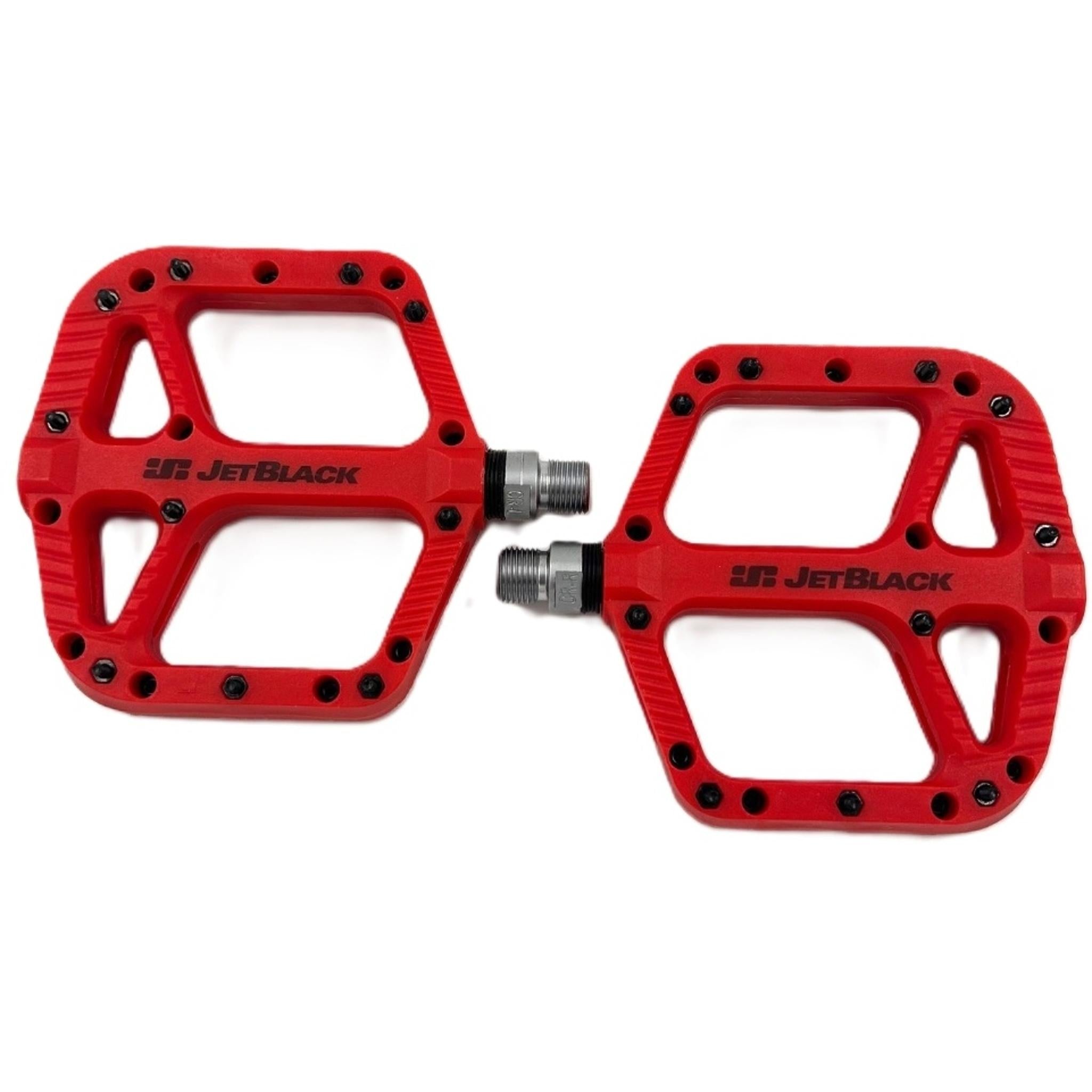 Jetblack ThermoComp Flat Pedals Red