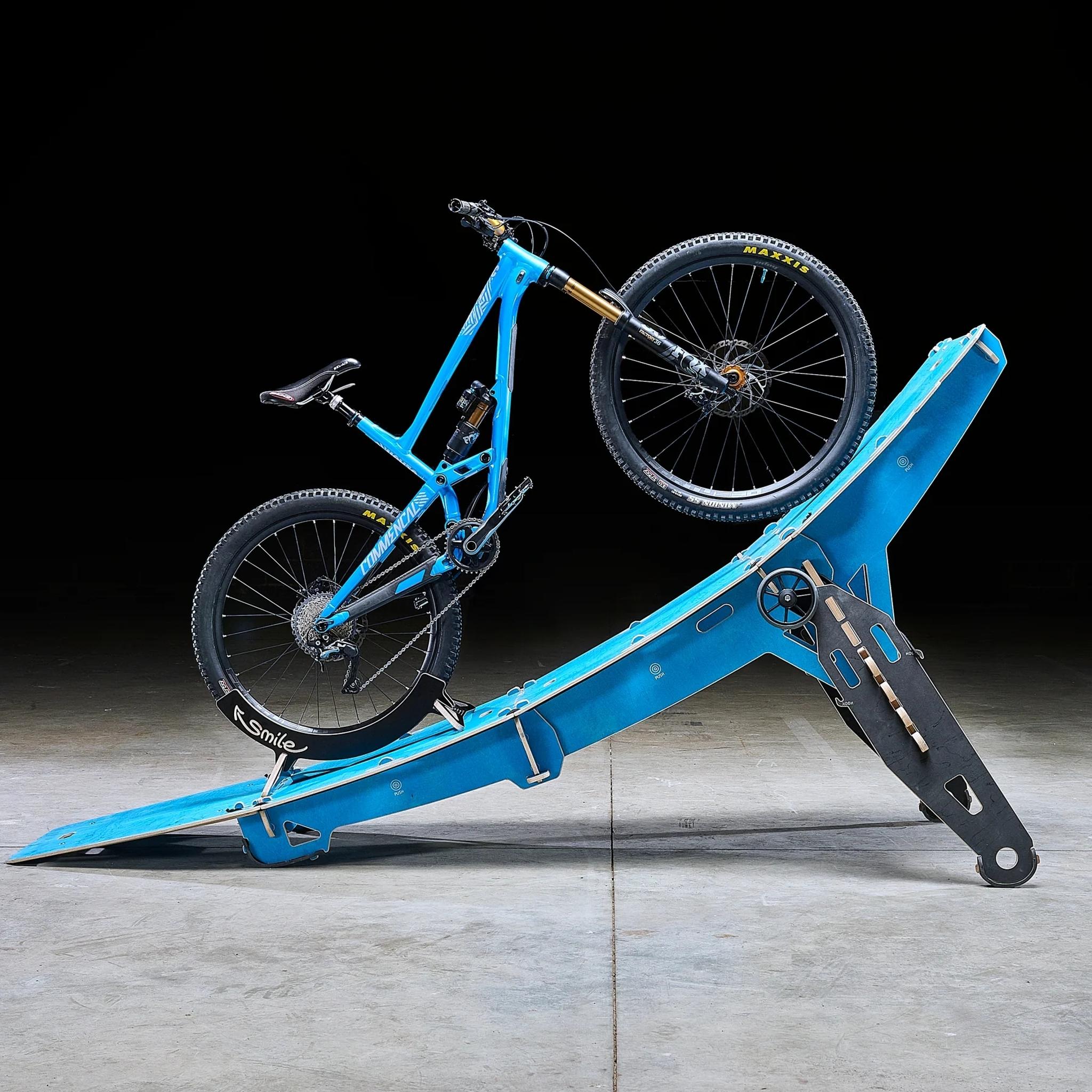 MTB Hopper AIR Portable Folding Bike Jump Ramp Blue