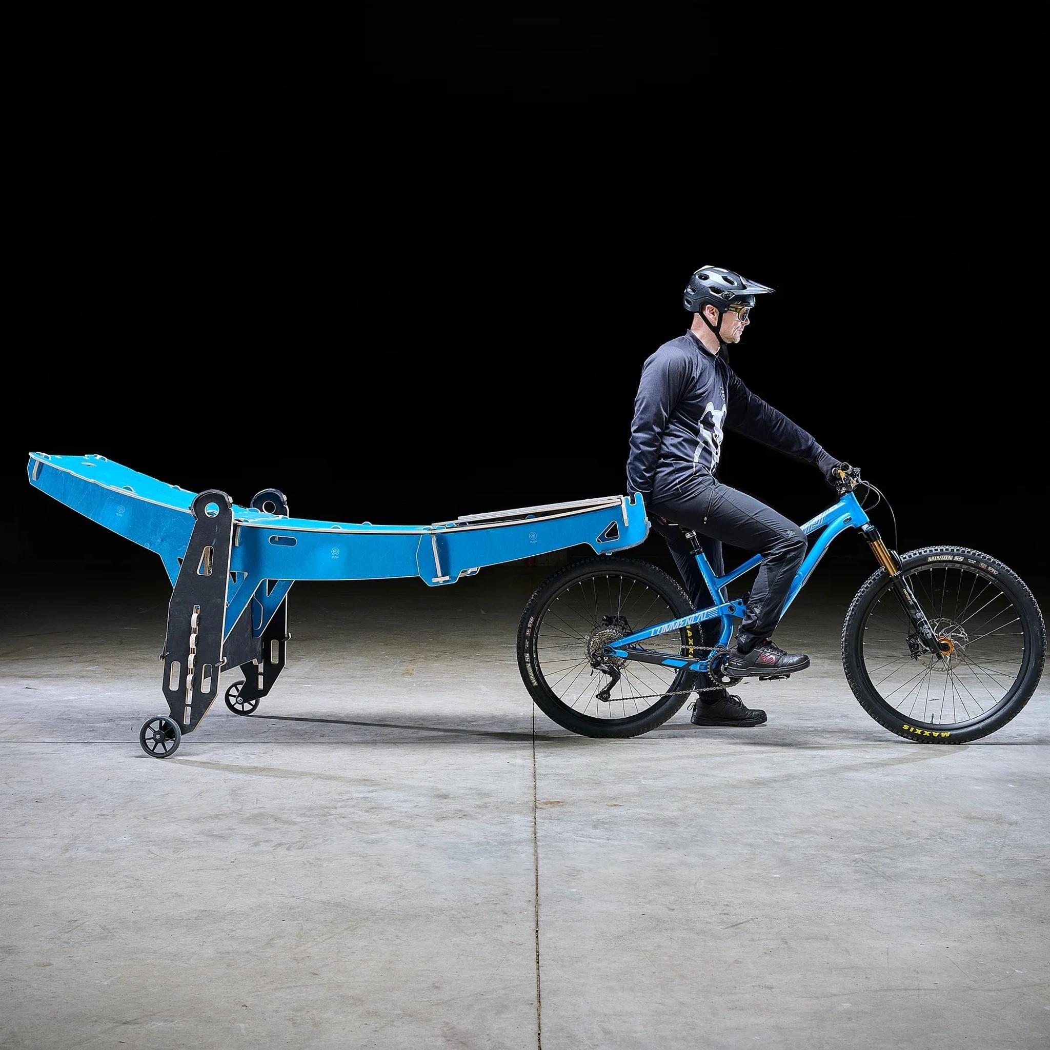 MTB Hopper AIR Portable Folding Bike Jump Ramp Blue