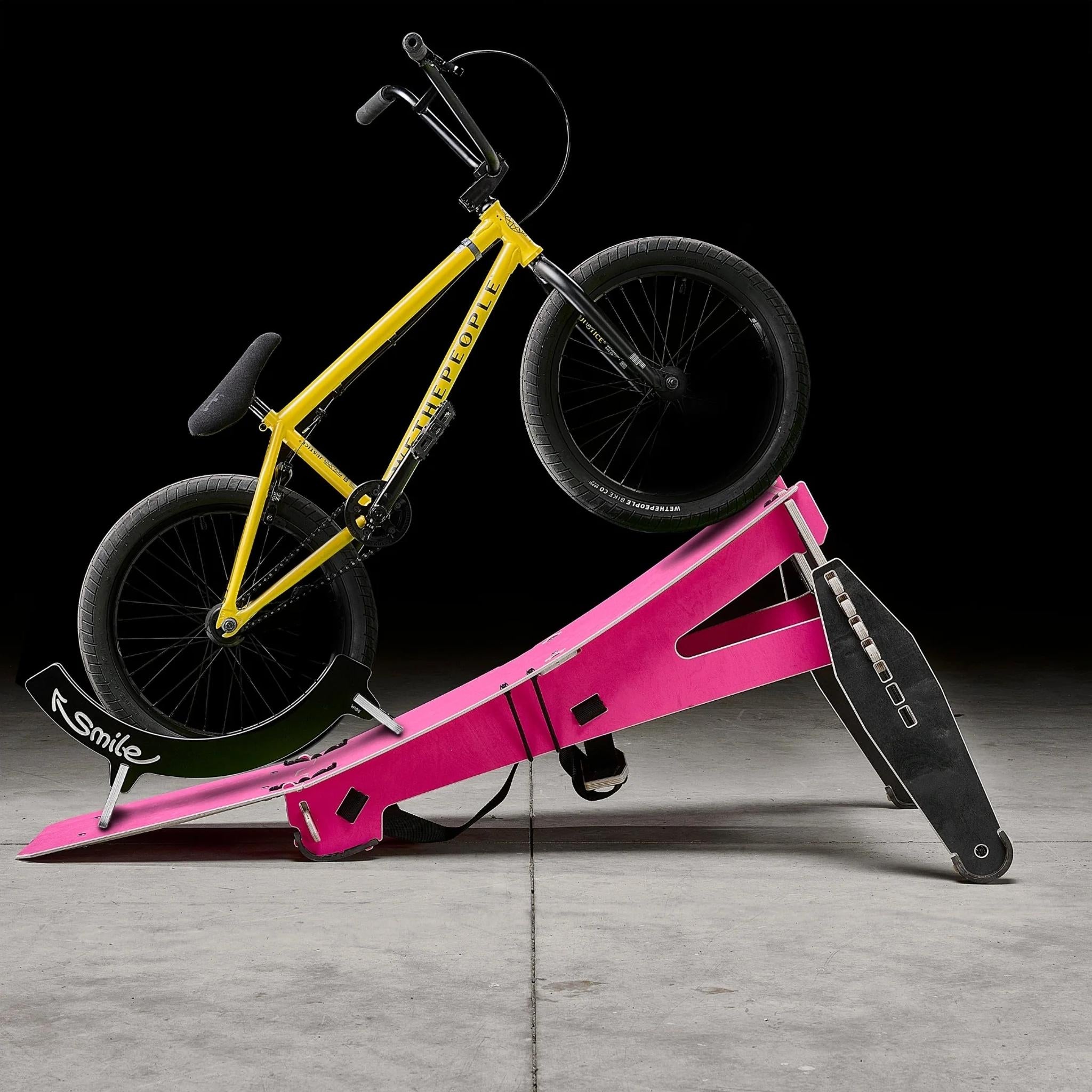 MTB Hopper STREET Portable Folding BMX Jump Ramp Pink