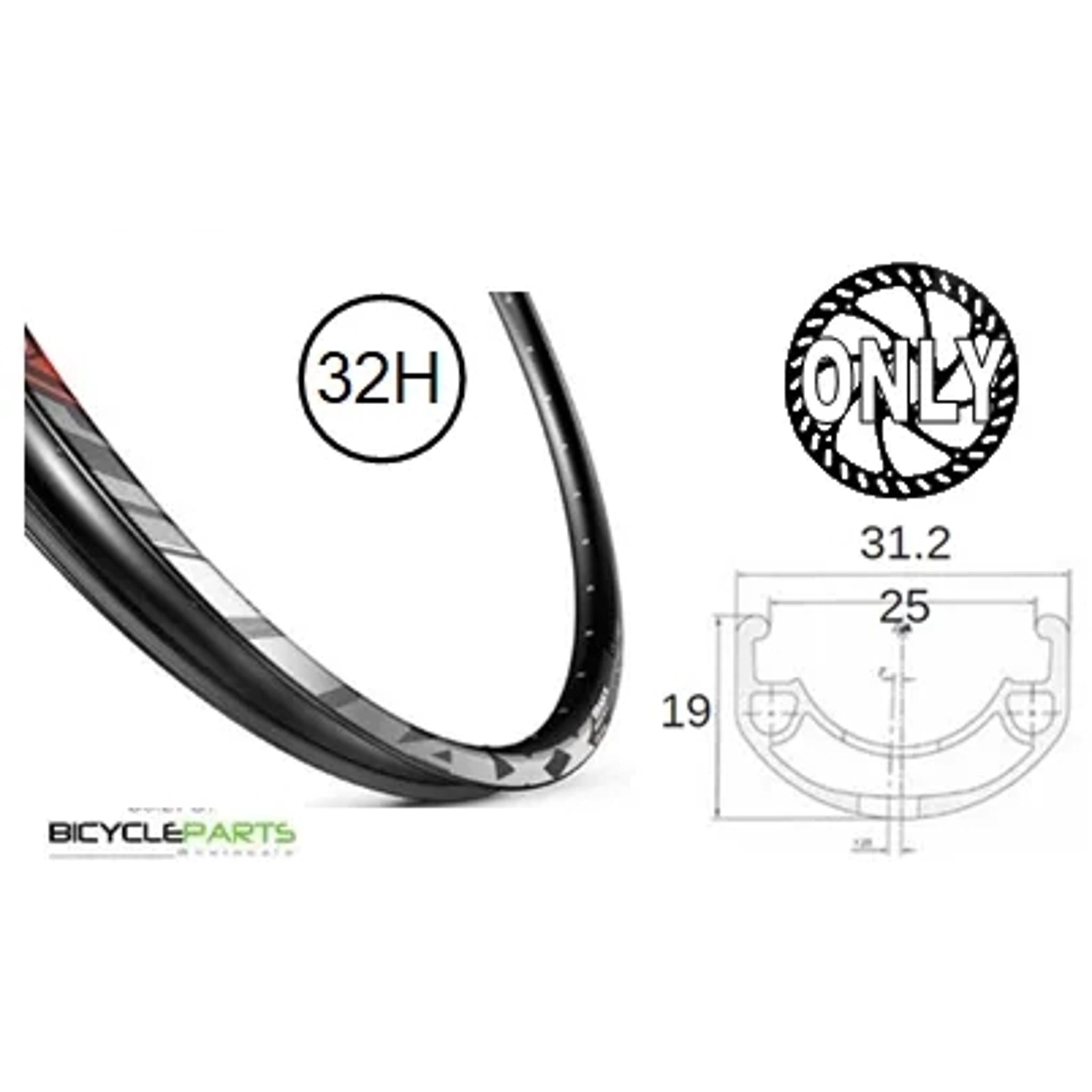 Mach1 Maxx Wheel 27.5''/650B Wheel 32H  8/11sp 12mm T/A 6 Bolt Disc