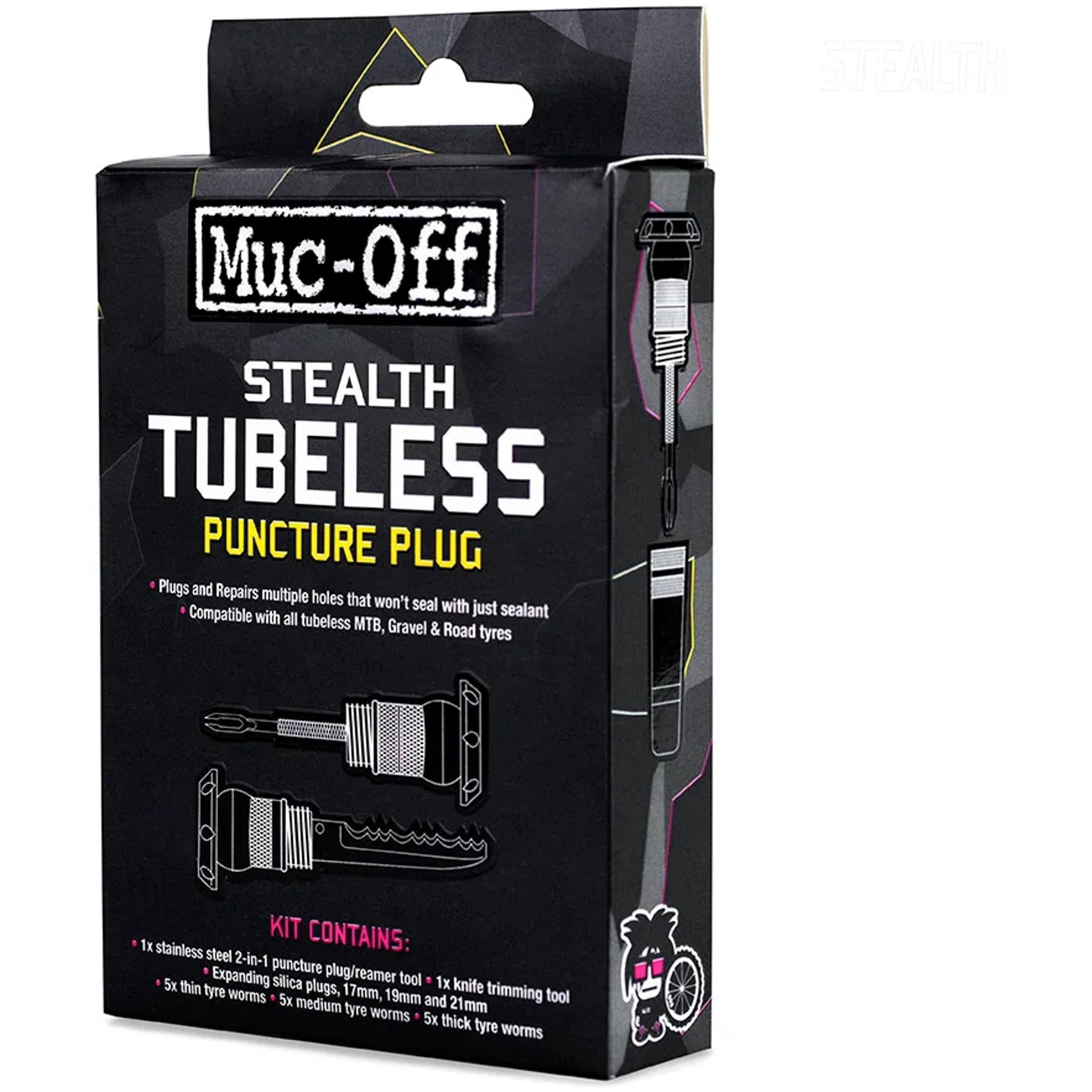 Muc-Off Stealth Tubeless Puncture Plug Kit Black