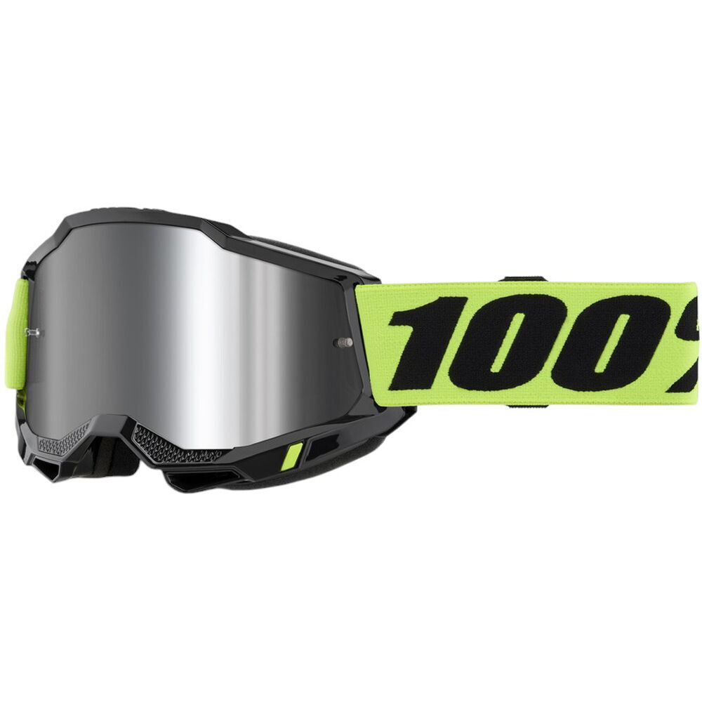 100% Accuri 2 Youth Goggles Neon Yellow - Mirror Silver Lens