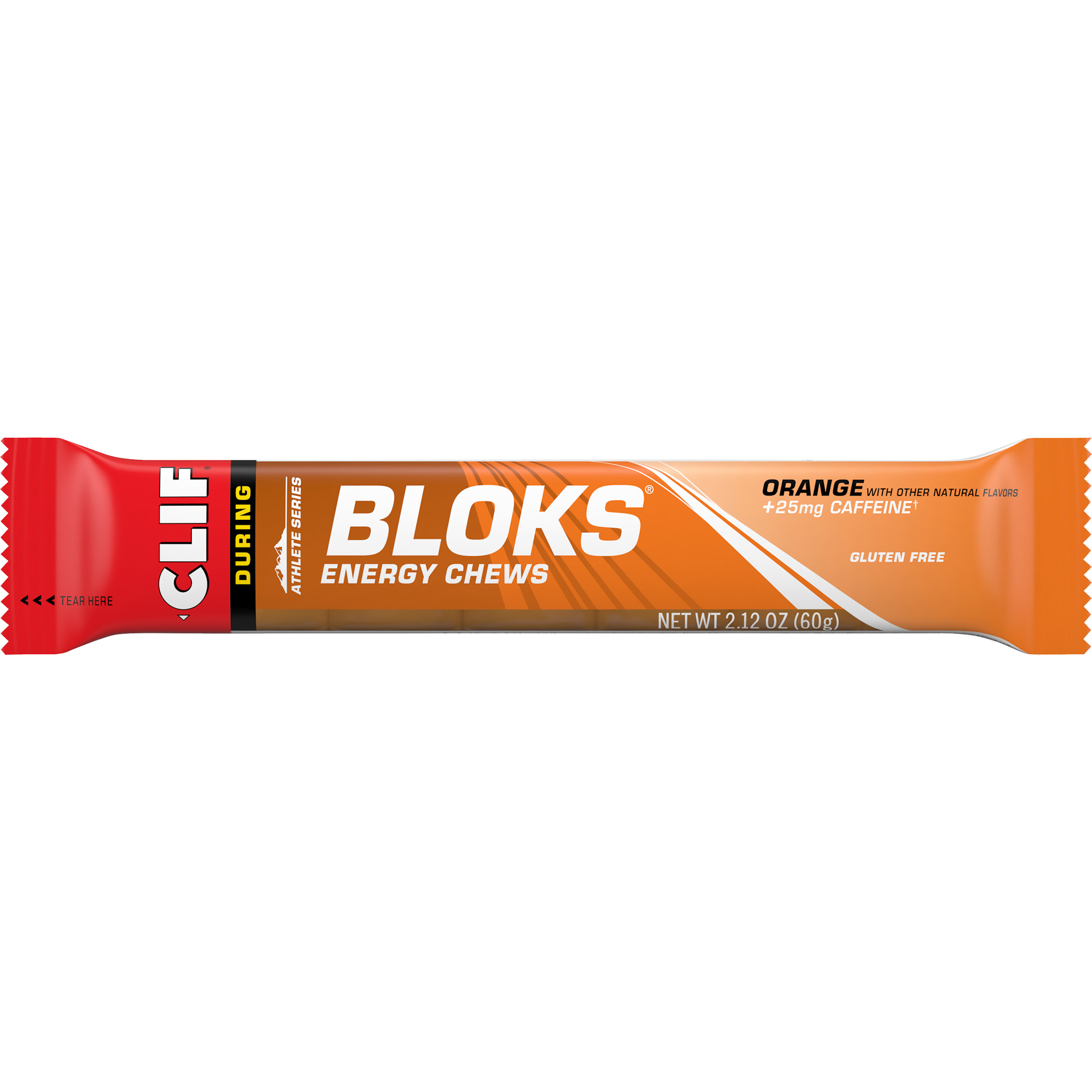 CLIF Bloks Orange Energy Chews 60g (+25mg Caffeine)