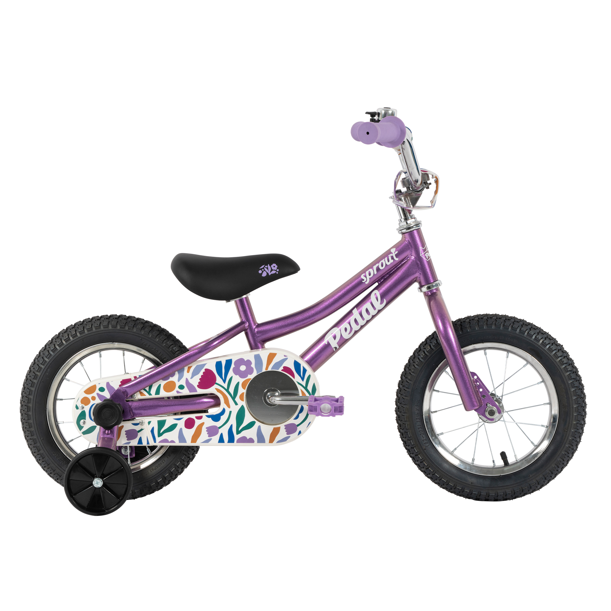 Pedal Sprout 12'' Kids Bike New Purple/Flowers