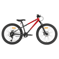 Pedal Jackal 24'' Kids Mountain Bike Red/Charcoal Fade