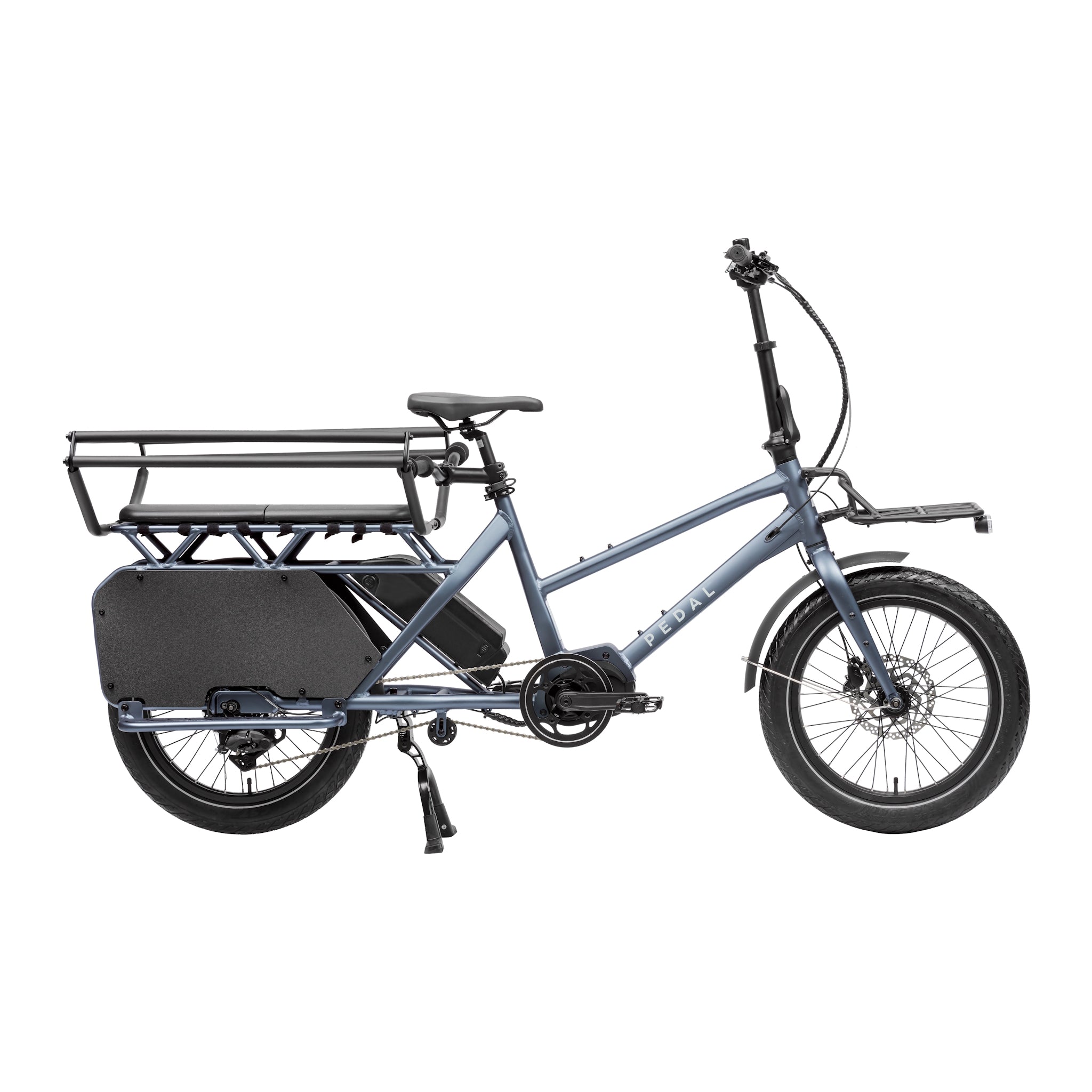 Pedal Nomad Cargo Electric Cargo Bike Blue Metal Grey