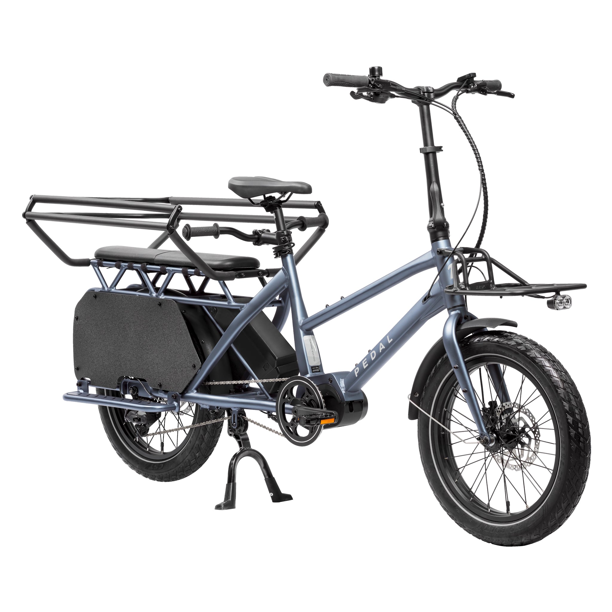 Pedal Nomad Cargo Electric Cargo Bike Blue Metal Grey