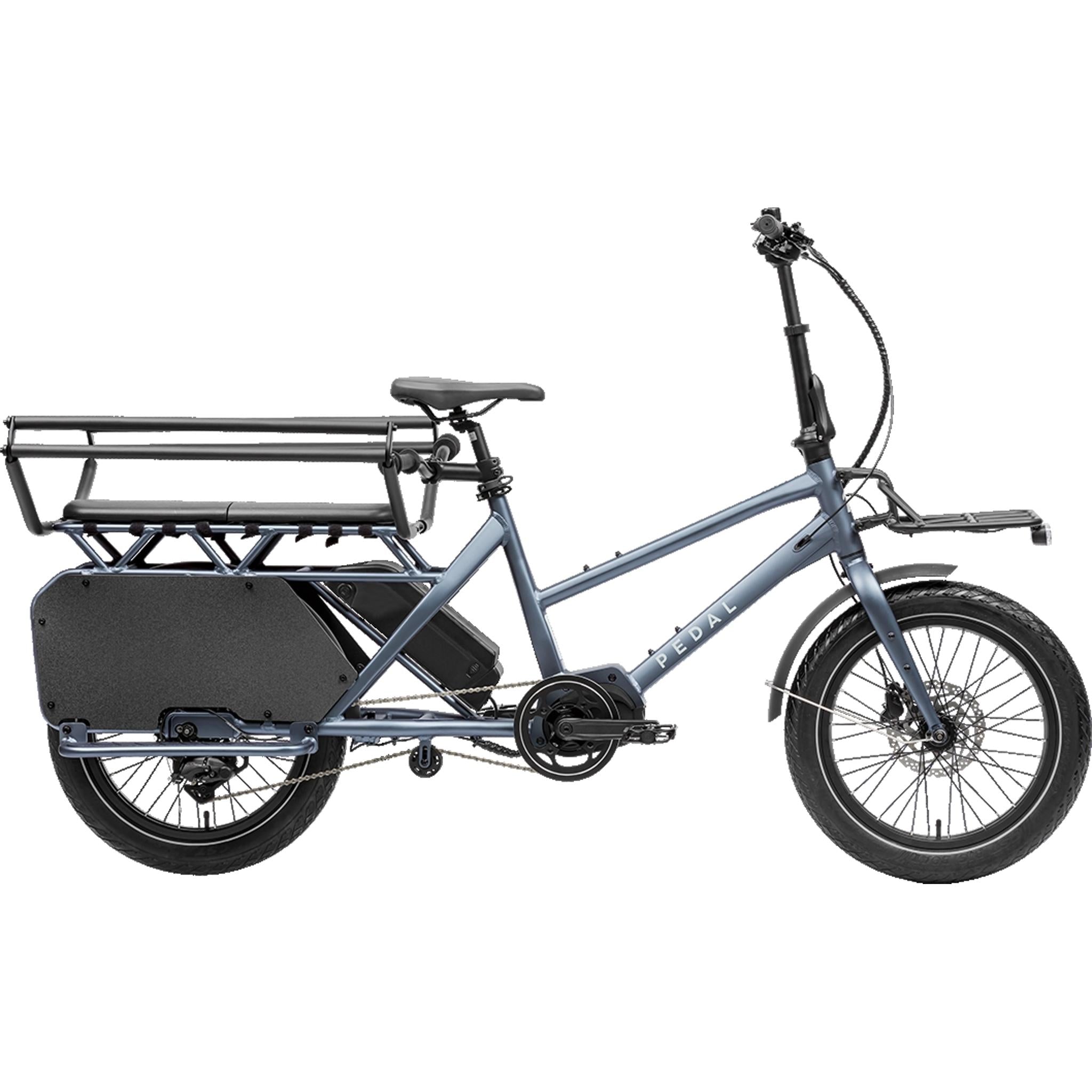 Pedal Nomad Cargo Electric Cargo Bike Blue Metal Grey