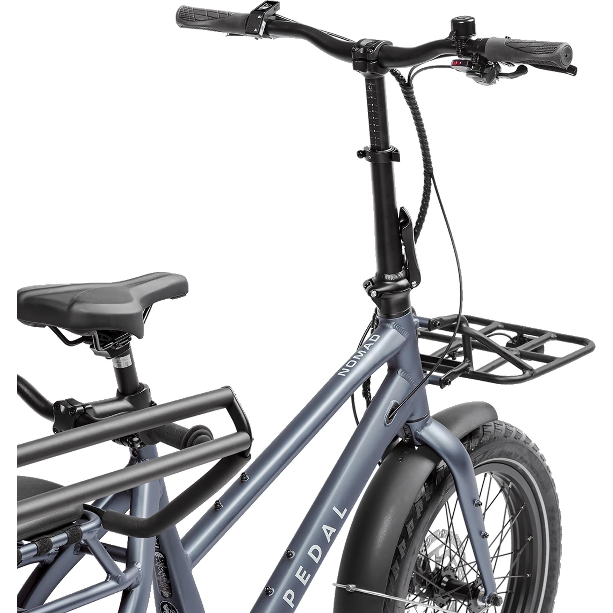 Pedal Nomad Cargo Electric Cargo Bike Blue Metal Grey