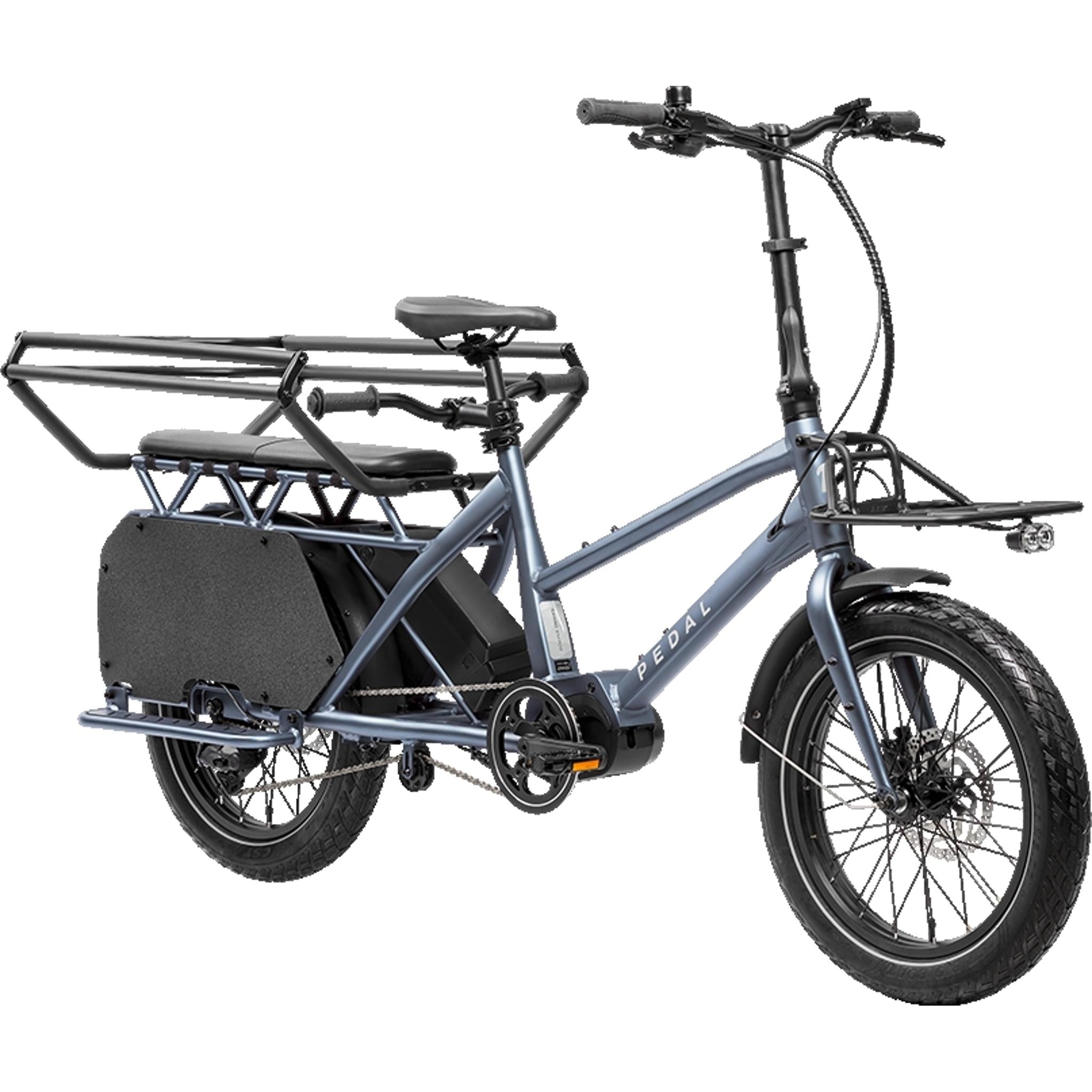 Pedal Nomad Cargo Electric Cargo Bike Blue Metal Grey