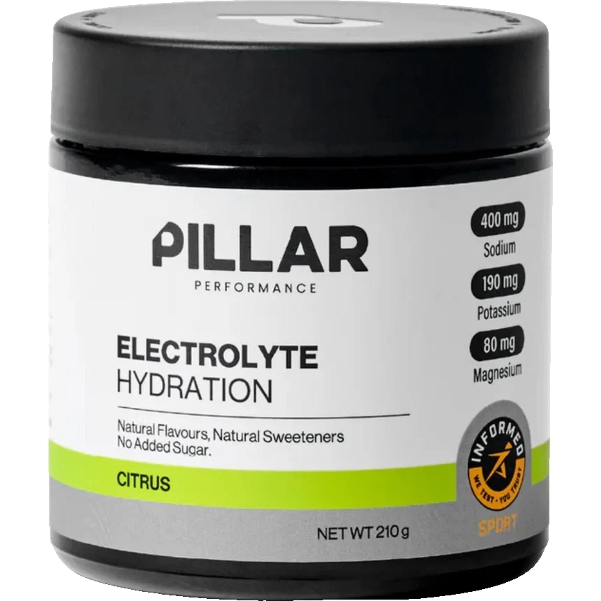 Pillar Performance Electrolyte Hydration Citrus 210g Jar