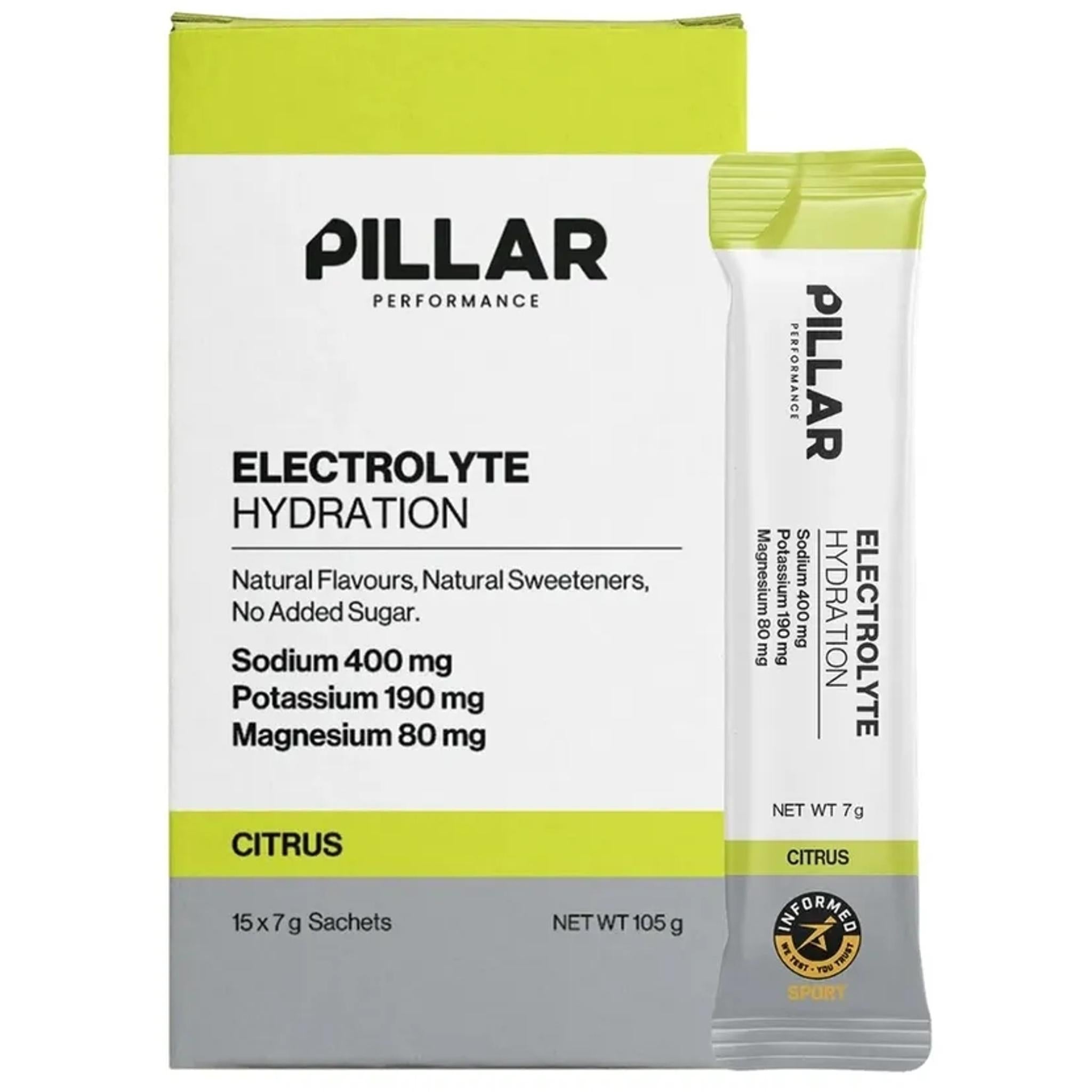 Pillar Performance Electrolyte Hydration Citrus (15 Sachets)