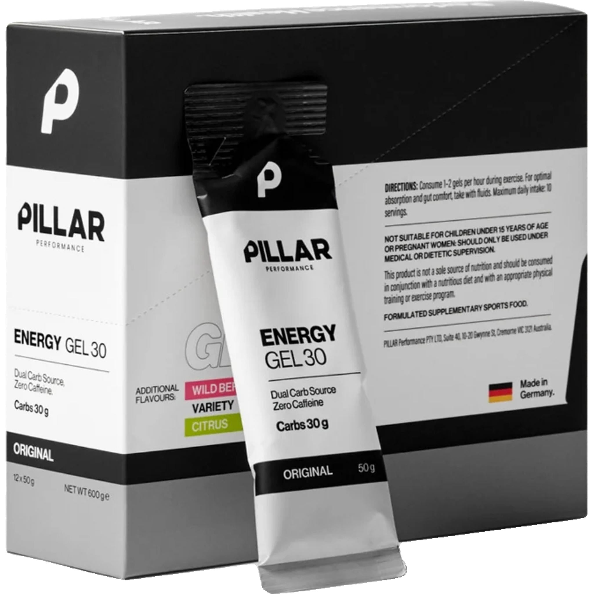 Pillar Performance Energy Gel 30 Original (Box of 12)