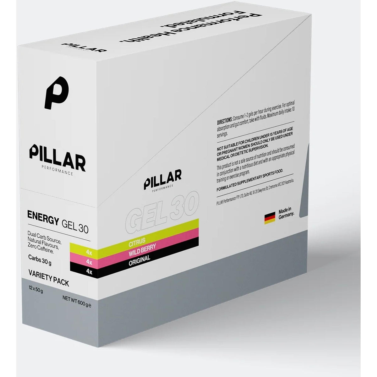 Pillar Performance Energy Gel 30 Variety (Box of 12)