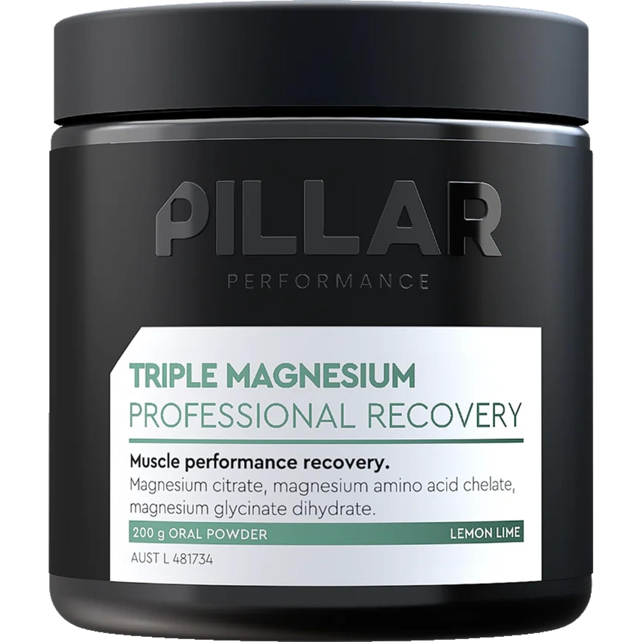 Pillar Performance Triple Magnesium Professional Recovery Powder 200g Lemon Lime
