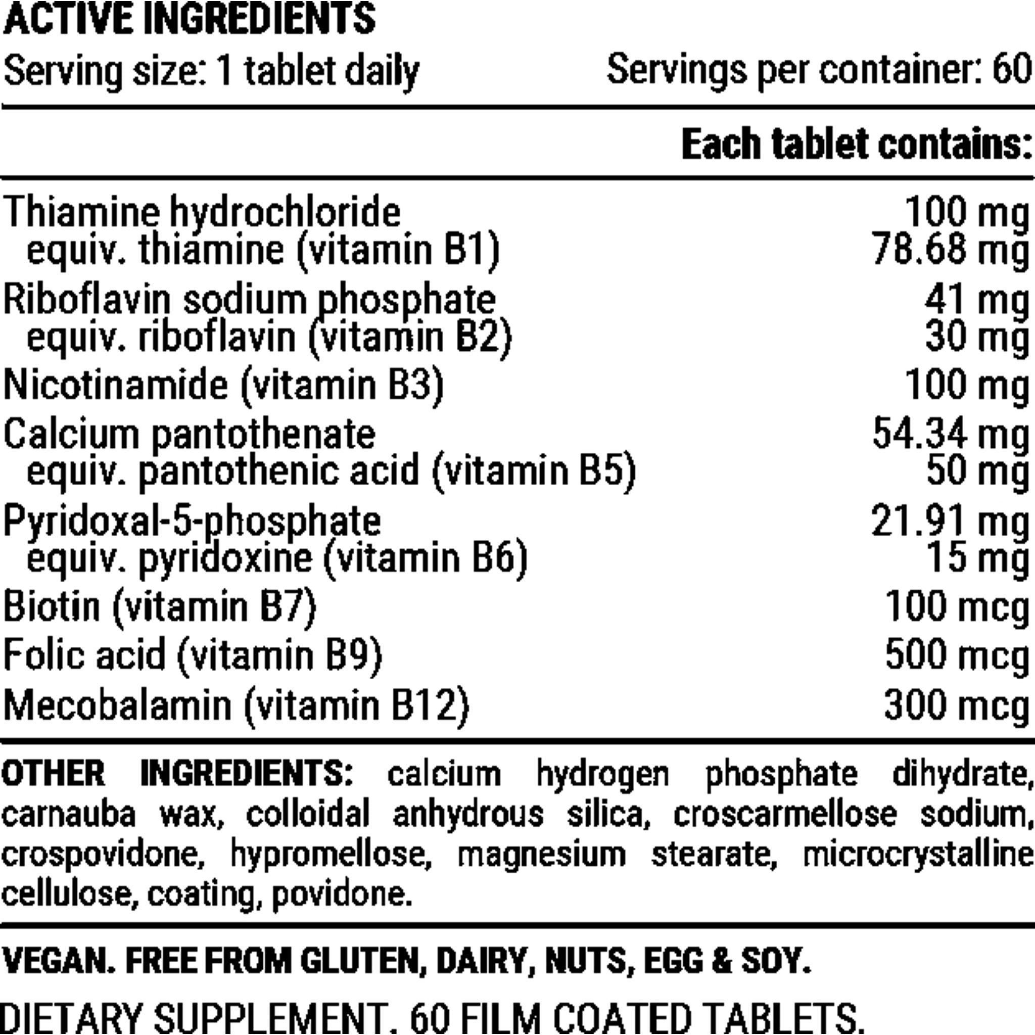 Pillar Performance Ultra B Active - Energy Production Vitamin B Tablets 60 pack