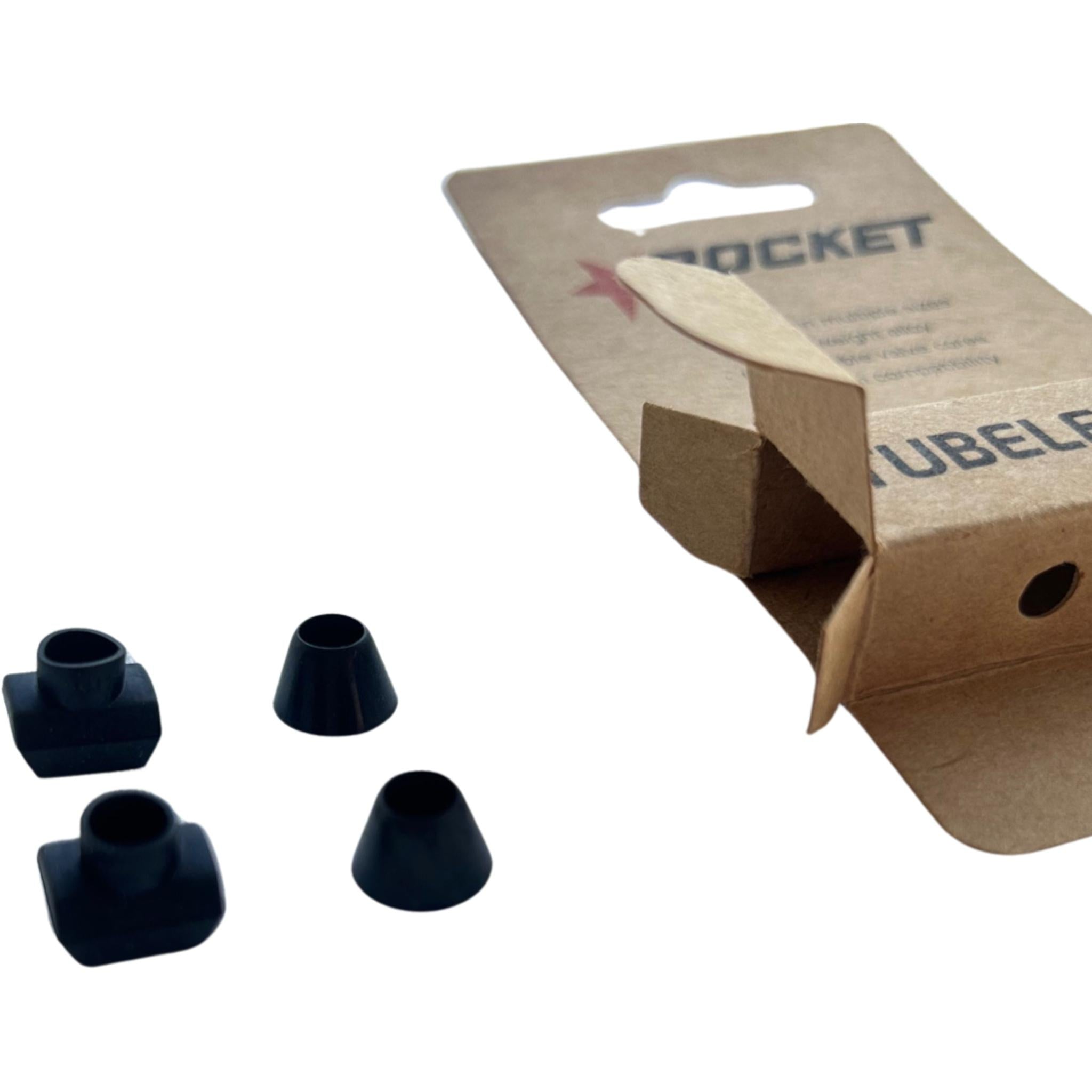 Rocket Removable Road/MTB Presta Tubeless Valves Pair 80mm Black