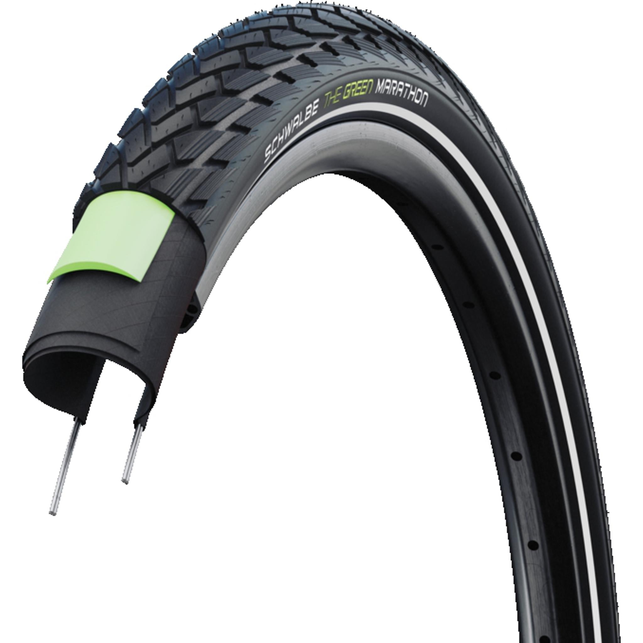 Schwalbe Green Marathon Reflective Sidewall Hybrid Tyre 26x1.25'' (32-559)