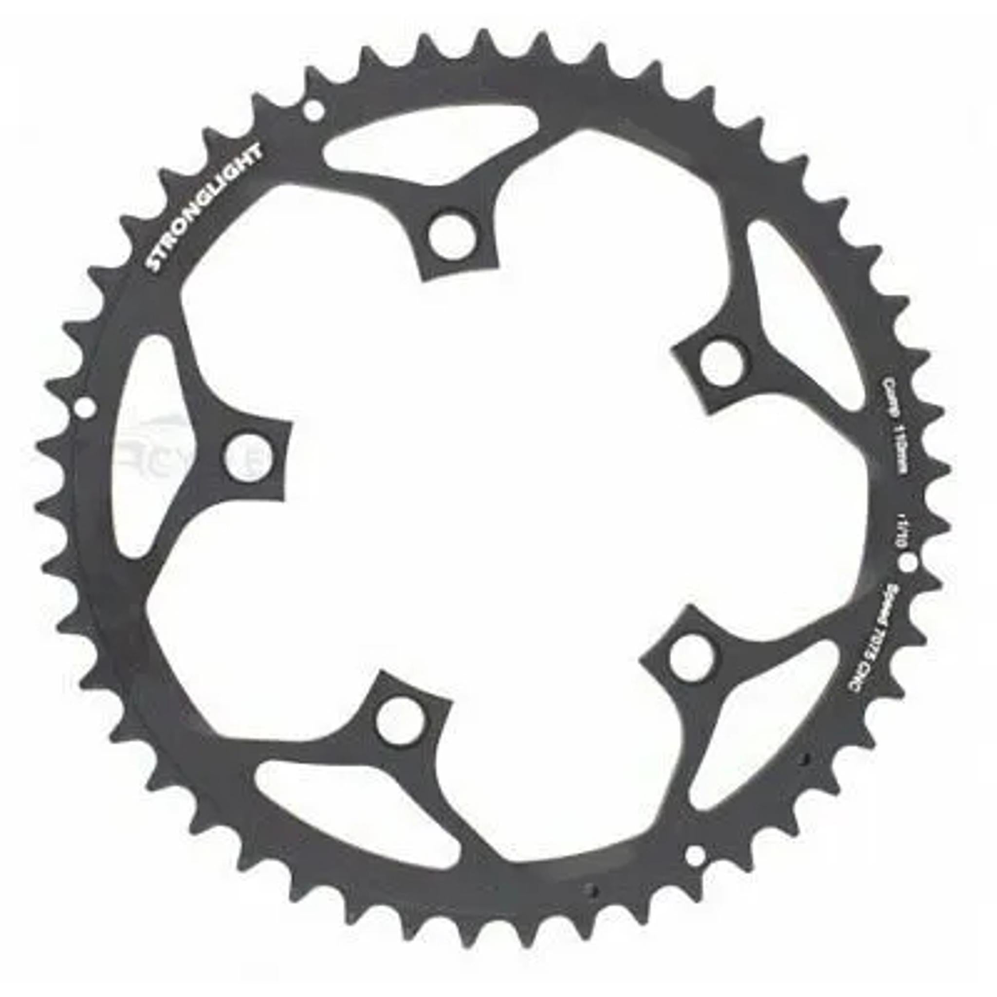 Stronglight 7075 CNC Road Outer Chainring 50T 110mm Black