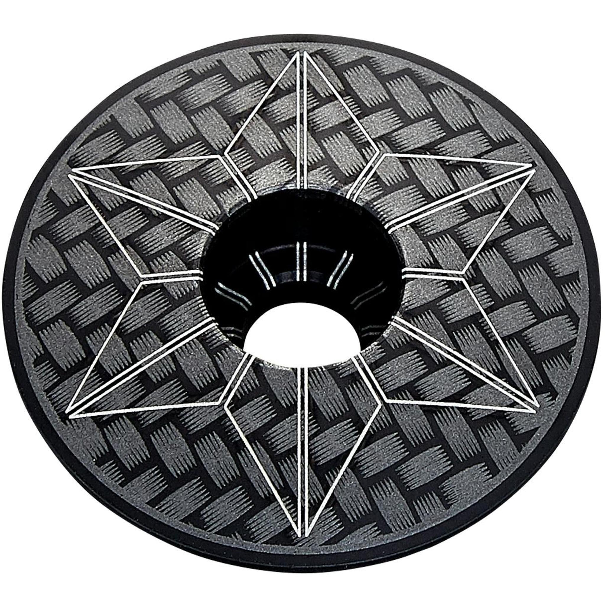 Supacaz Star Capz Anodized Stem Cap Lazer Carbon