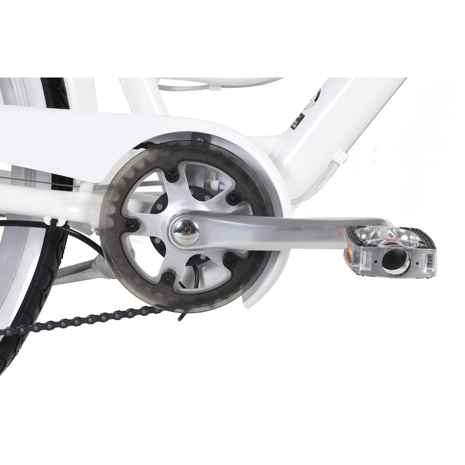 Pedal Uptown SL Electric Vintage Cruiser Bike 7-Speed Pearl White