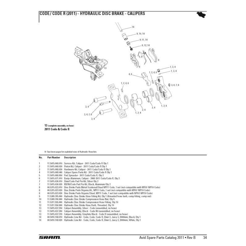 Avid Code Disc Brake Pads Steel