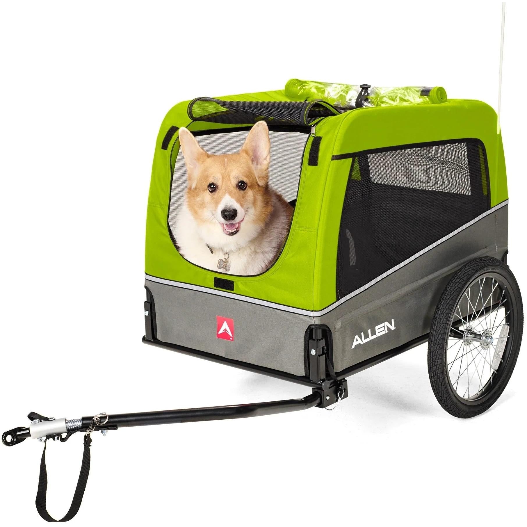 Allen Deluxe Medium Dog Trailer Green