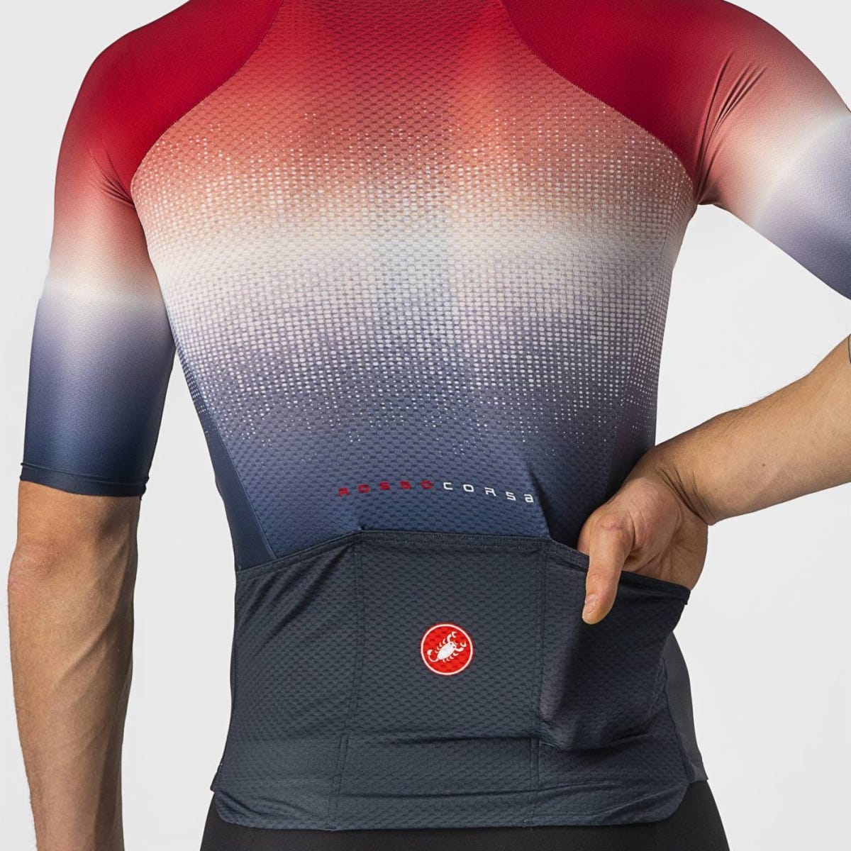 Castelli Aero Race 6.0 Rosso Corsa Jersey Savile Blue/Red