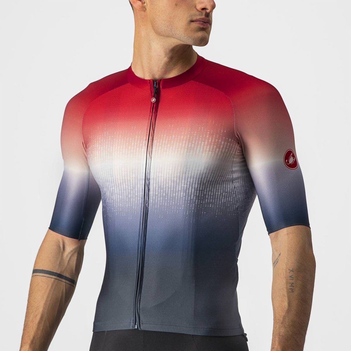 Castelli Aero Race 6.0 Rosso Corsa Jersey Savile Blue/Red
