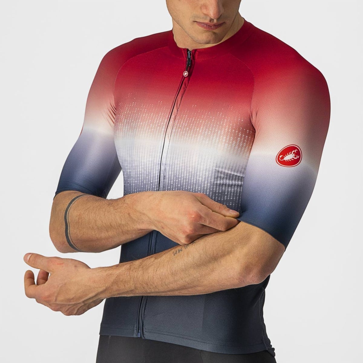 Castelli Aero Race 6.0 Rosso Corsa Jersey Savile Blue/Red