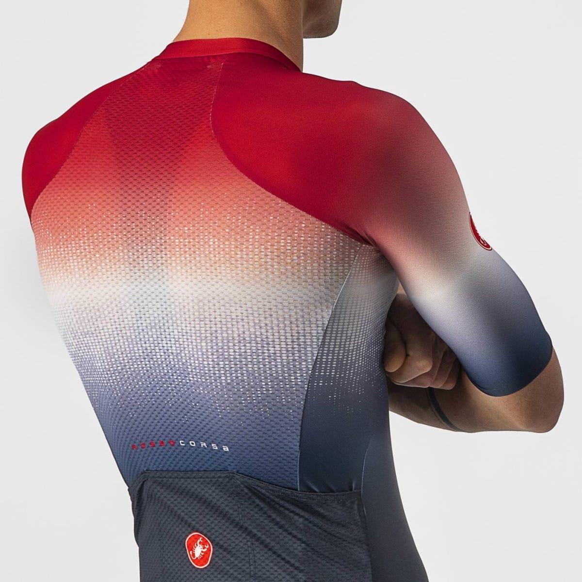 Castelli Aero Race 6.0 Rosso Corsa Jersey Savile Blue/Red