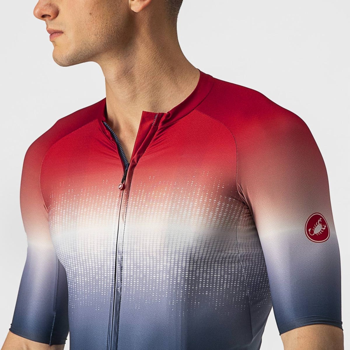 Castelli Aero Race 6.0 Rosso Corsa Jersey Savile Blue/Red